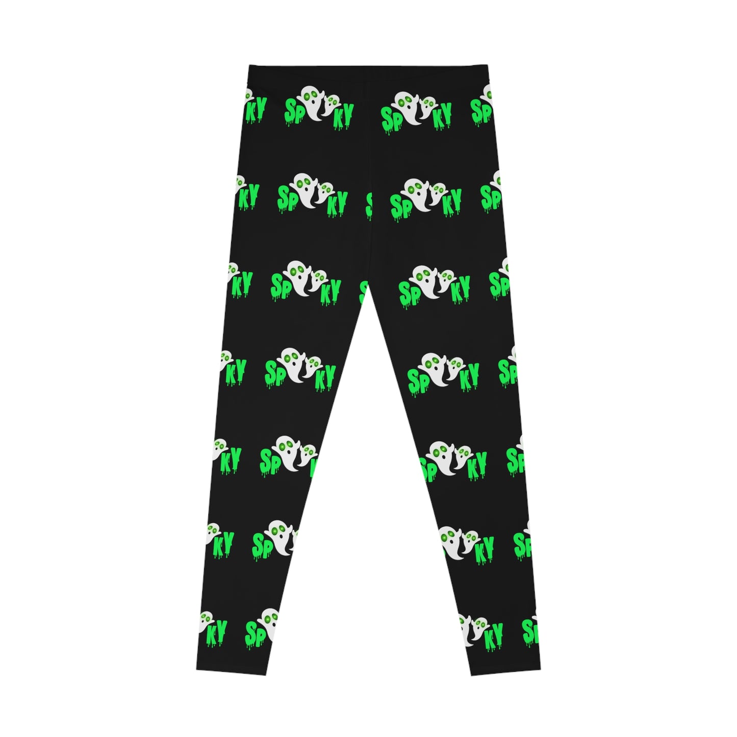 Spooky Halloween Stretchy Leggings Black