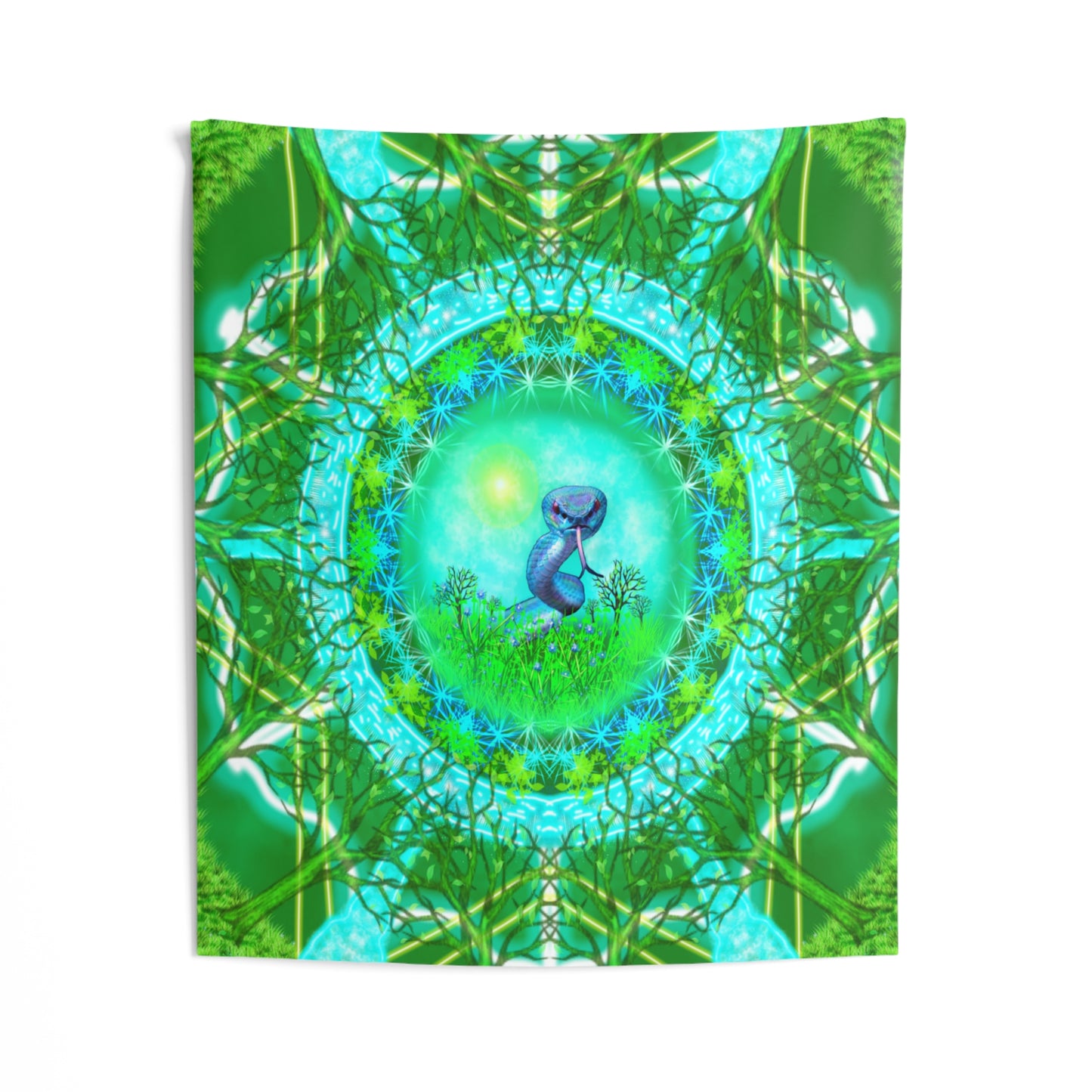 Frog Medicine Mandala Indoor Wall Tapestry 51 x 60