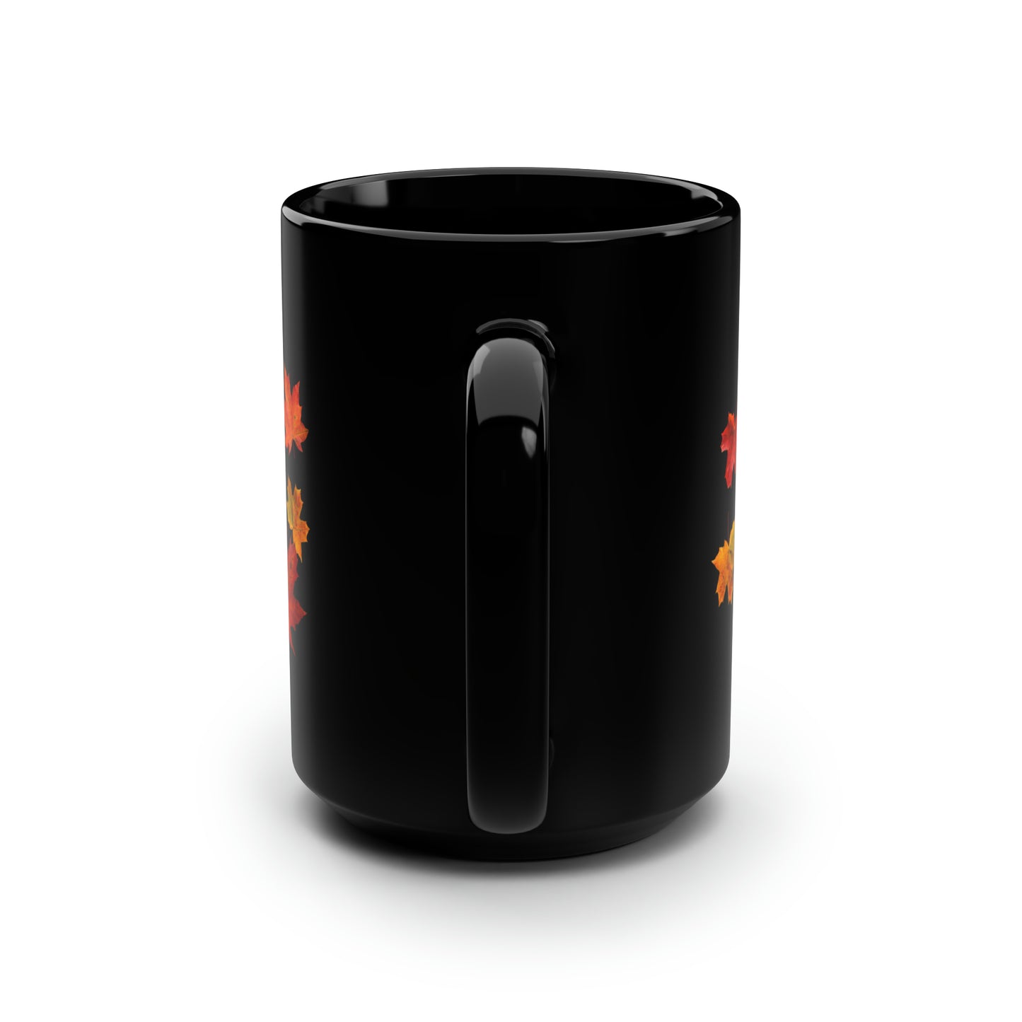 Maple Lover Fall Black Mug, 15oz