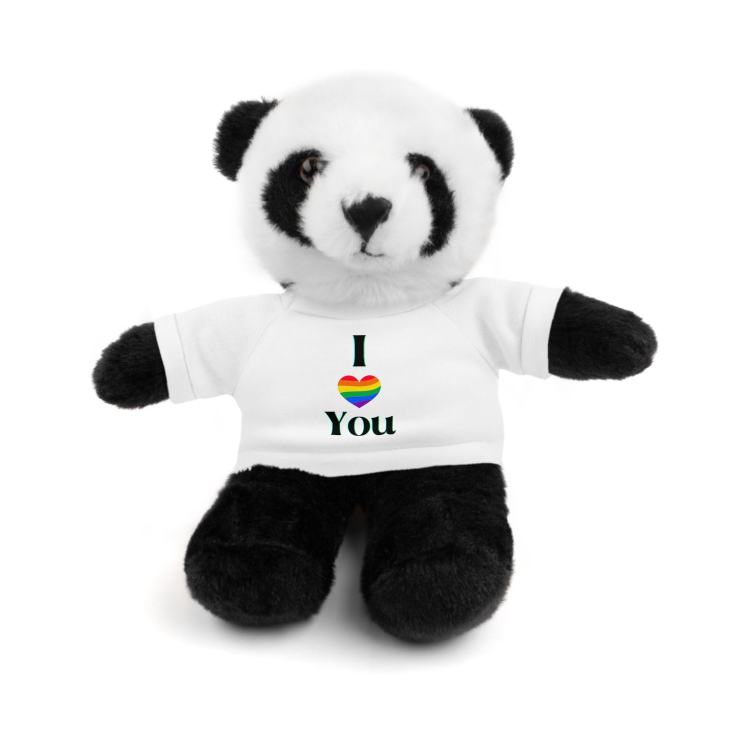 I Heart You Kids Cute Stuffed Animals with Tee; Panda, Sheep, Bunny, Lion, Jaguar, Teddy Bear