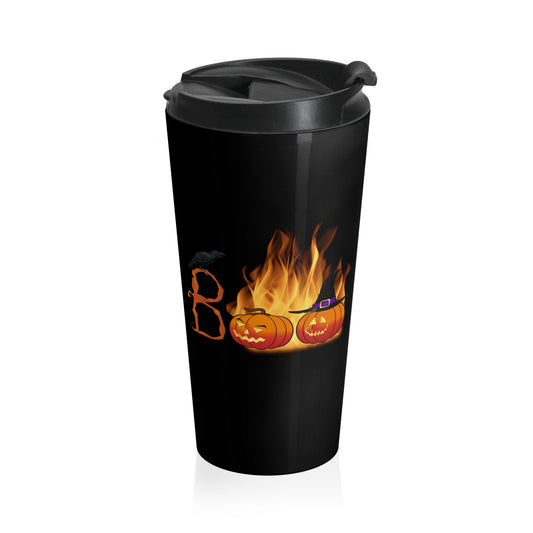 Stainless Steel "BOO" Halloween Travel Mug with Insert