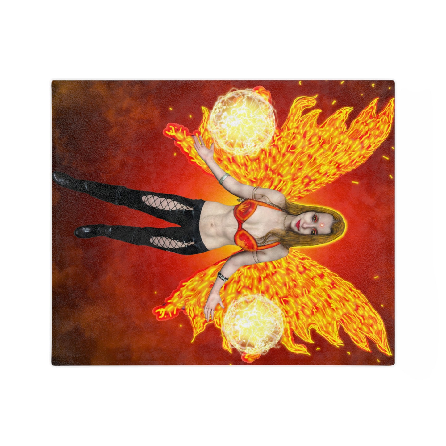 Mystic Fire Fairy Velveteen Minky Blanket