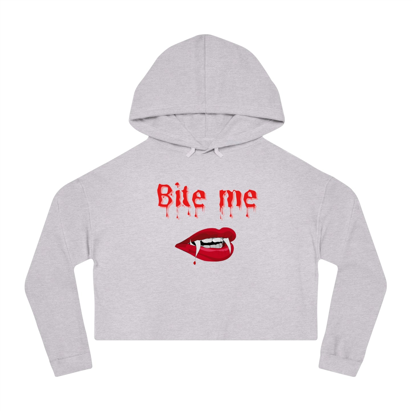 Eat Me Christmas Womens Cropped Hooded Sweatshirt