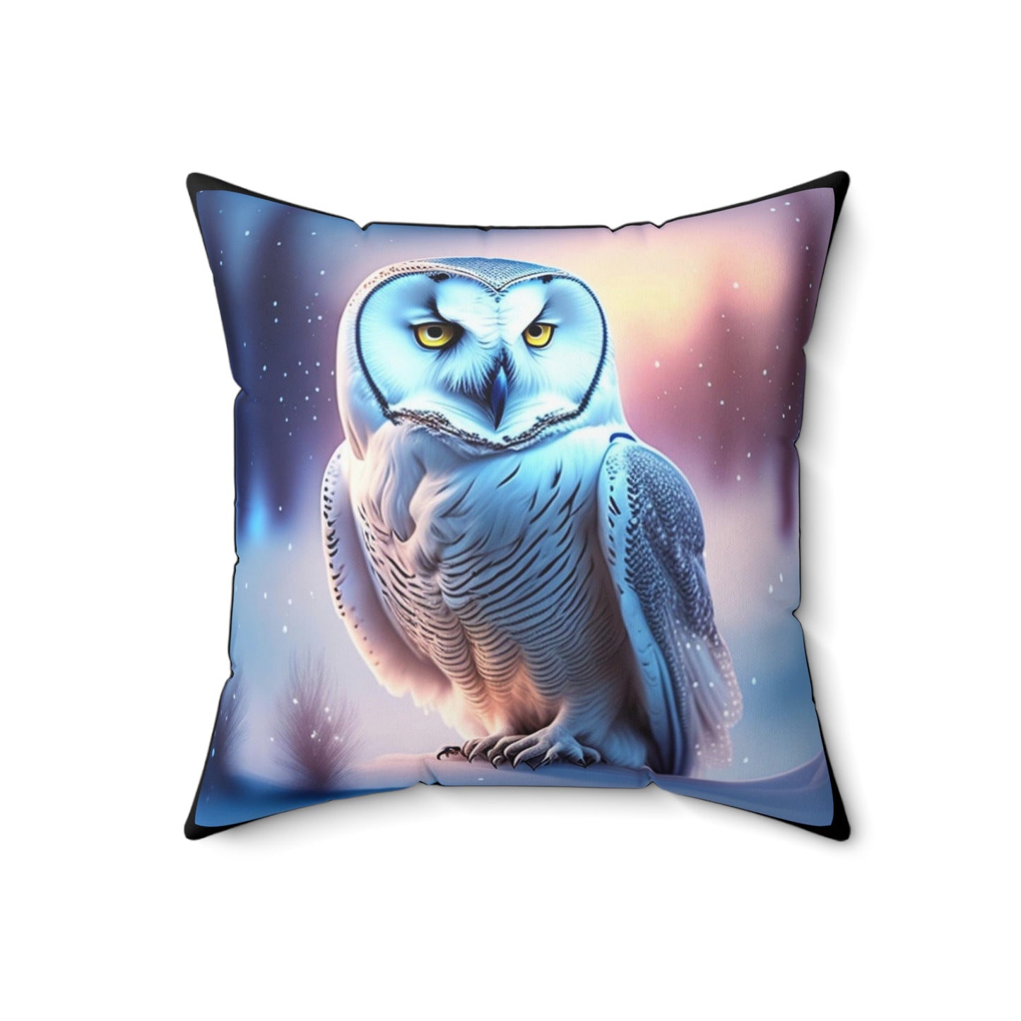 Snowy Owl Dreams, Spun Polyester Square Pillow