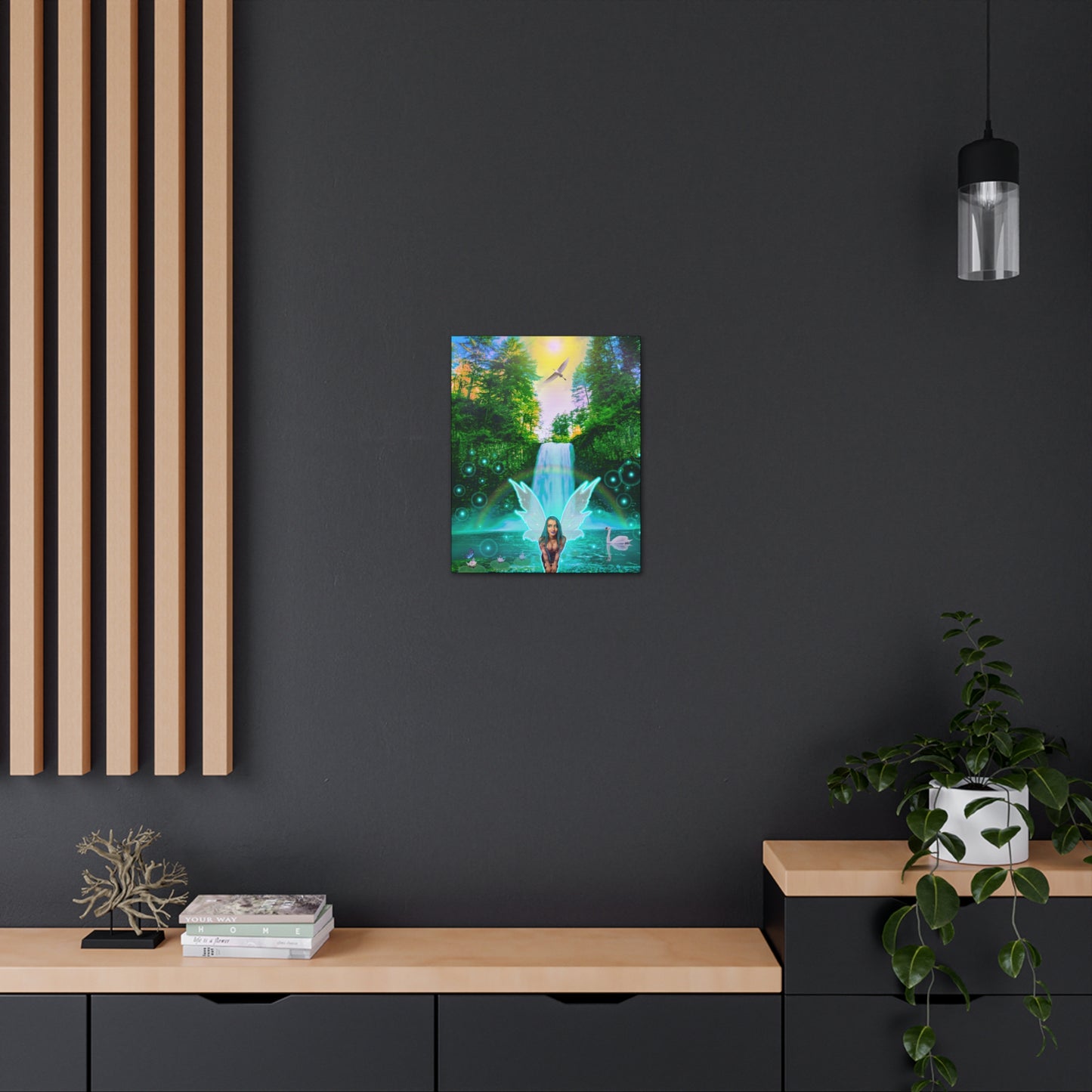 Mystic Water Fairy,  Canvas print, Wall Decor, Fantasy Art, Unique Gift, Original Art