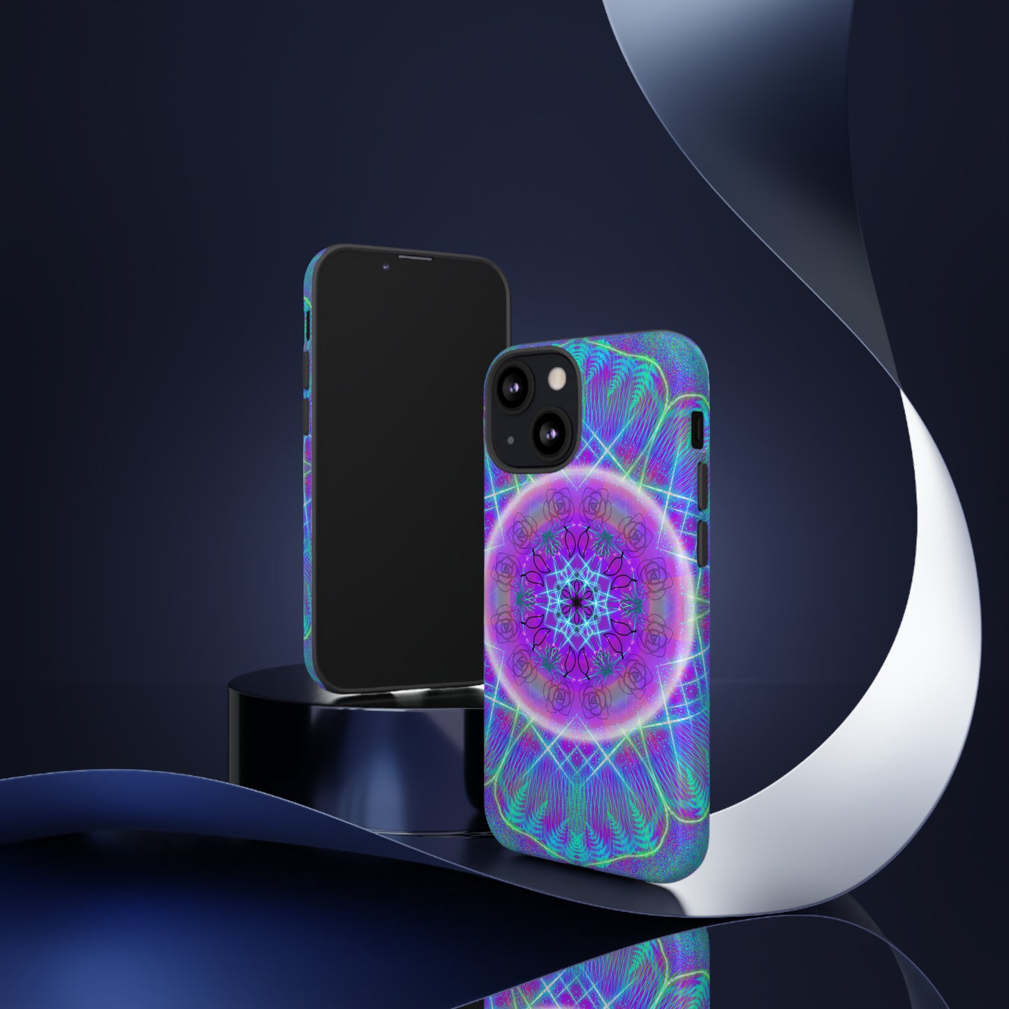 Psychedelic Mandala Protective Phone Case, Samsung, iPhone, Pixel, all sizes