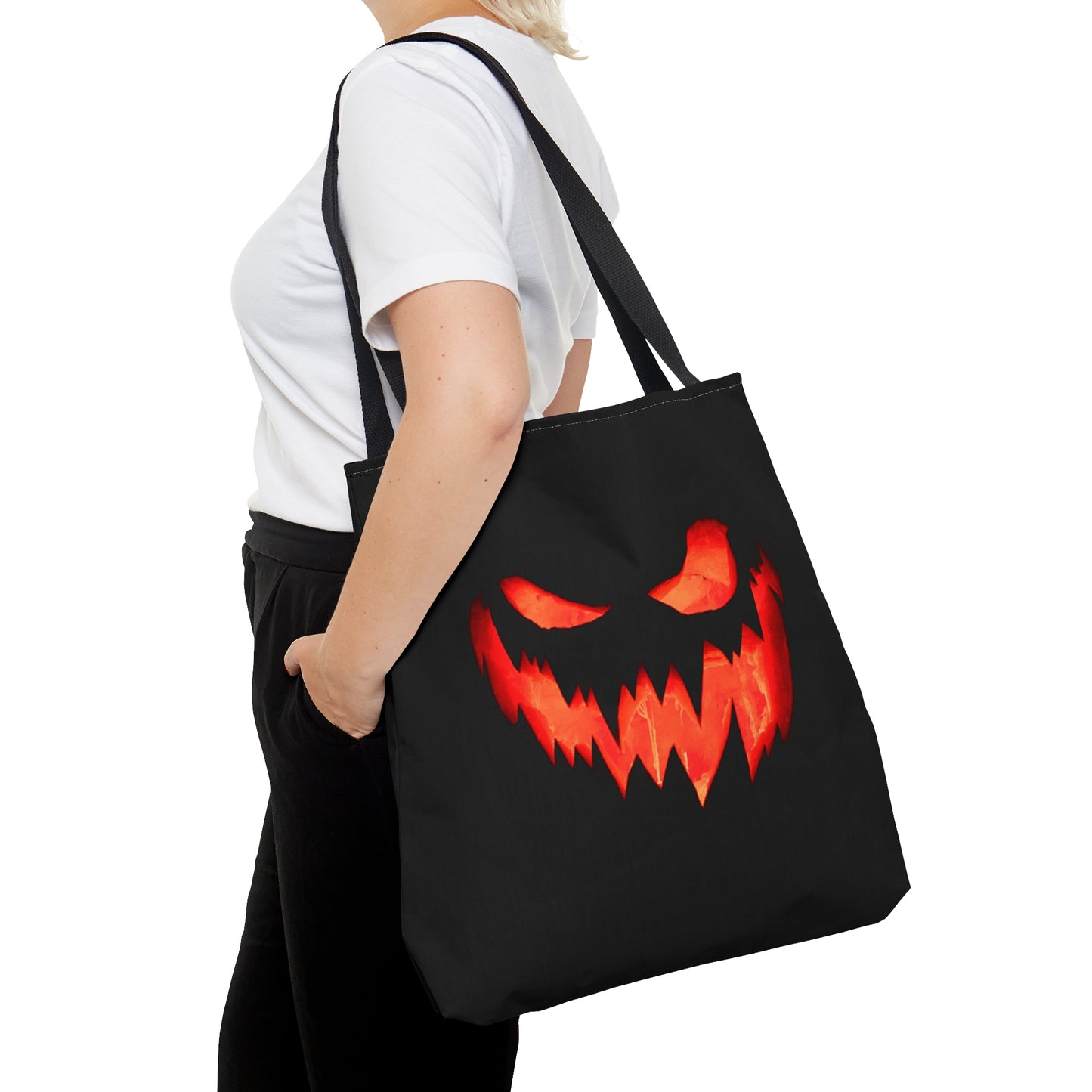 Spooky Pumpkin Face Halloween Candy Tote Bag