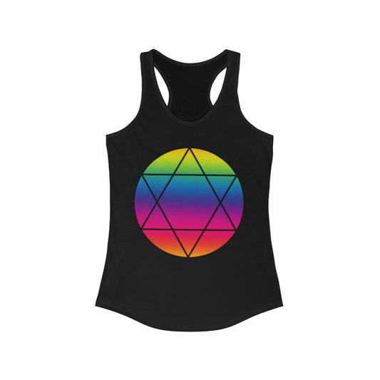 PRIDE Hexagram  Women's Ideal Racerback Tank