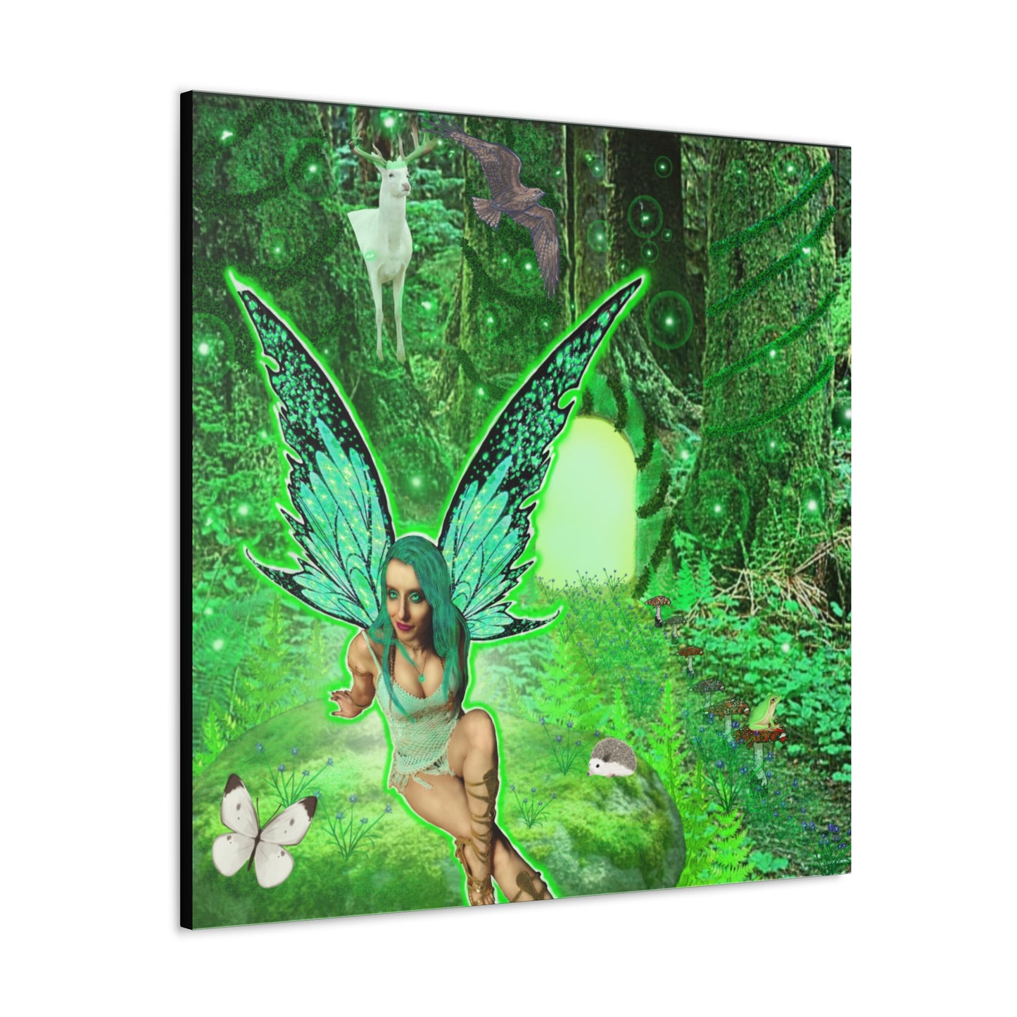 Mystic Forest Fairy Fantasy Art, Canvas Art, Wall Decor, Nature Lover Gift, Original Art, Unique Gift