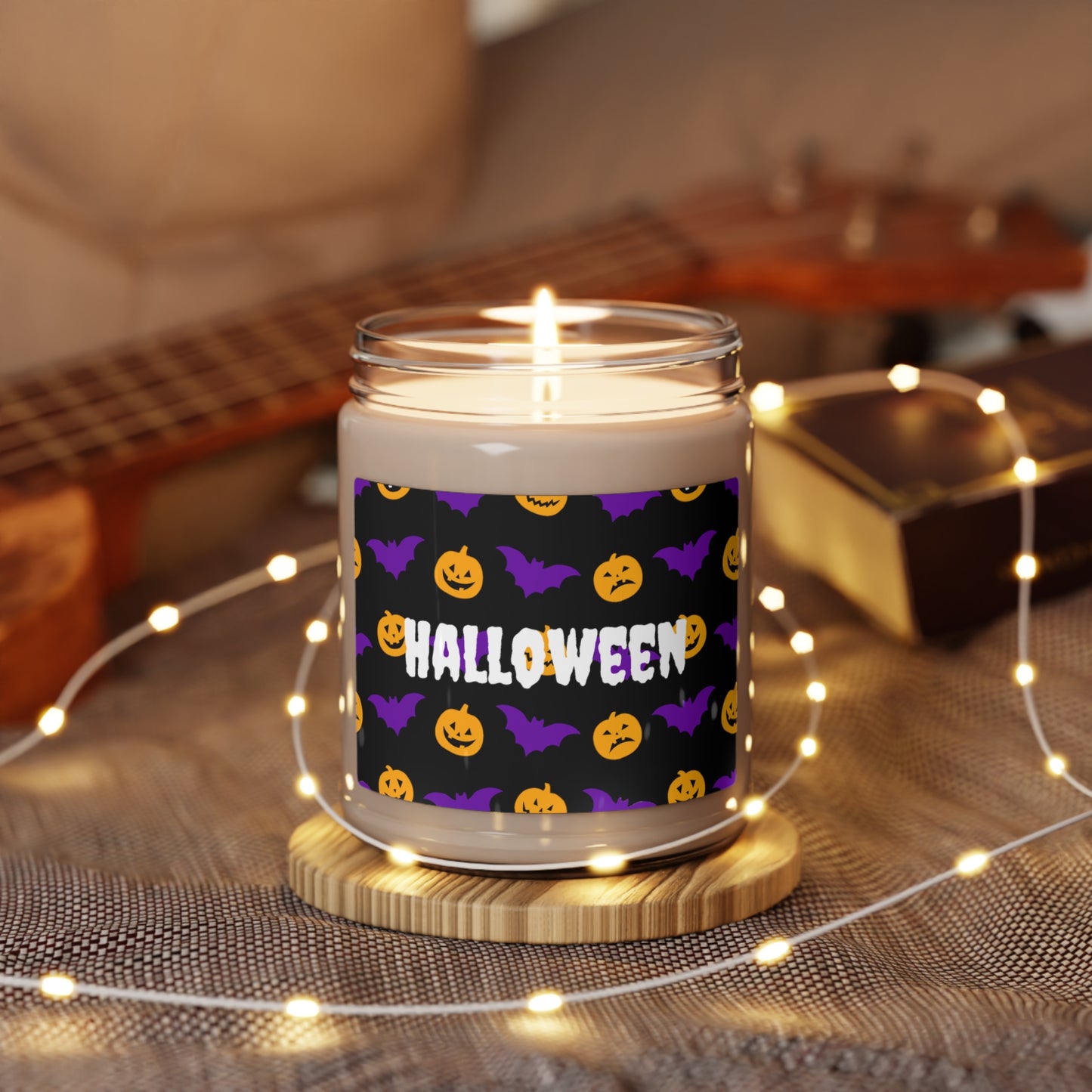 Halloween Candle Pumpkins And Bats Scented Soy Candle, 9oz