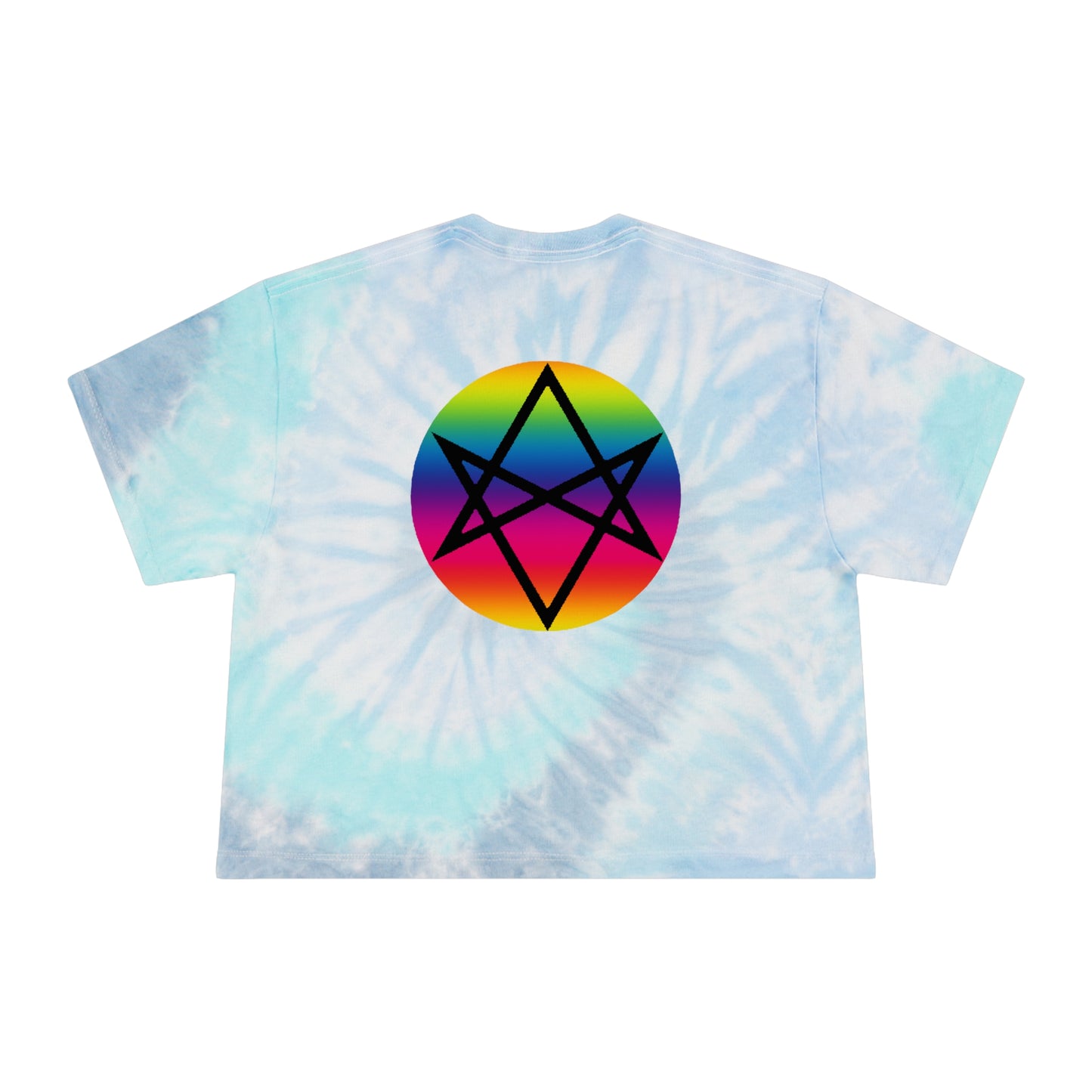 PRIDE Unicursal Hexagram Women's Tie-Dye Crop Tee