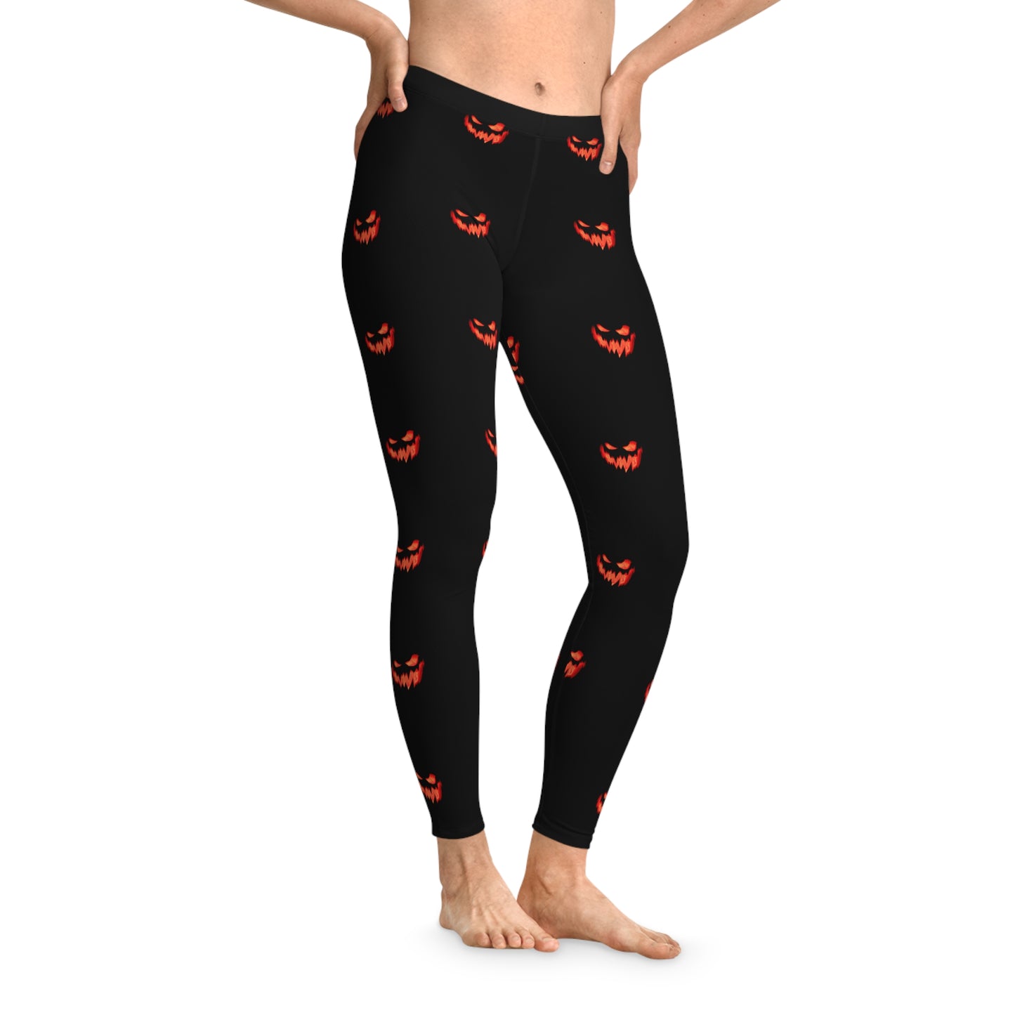 Spooky Grin Halloween Stretchy Leggings