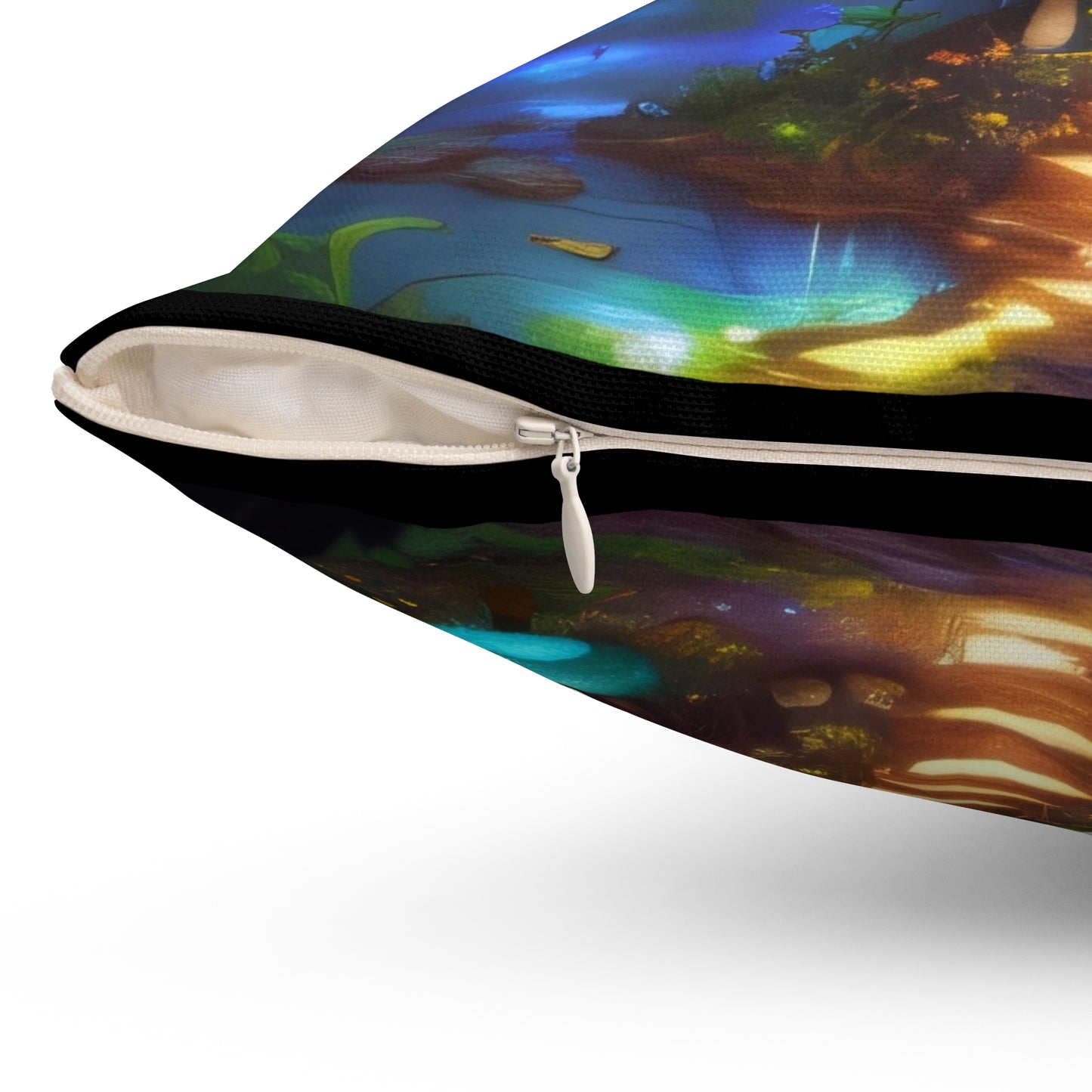 Fae World Mushroom, Spun Polyester Square Pillow