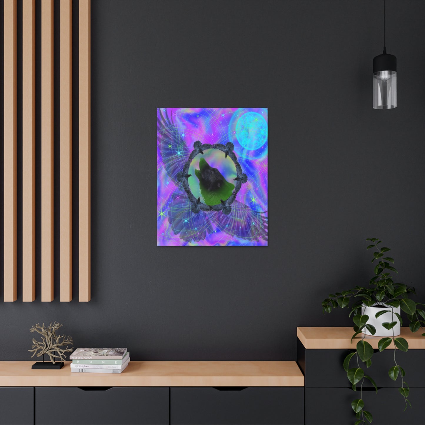 Mystic Wolf Canvas Painting Print