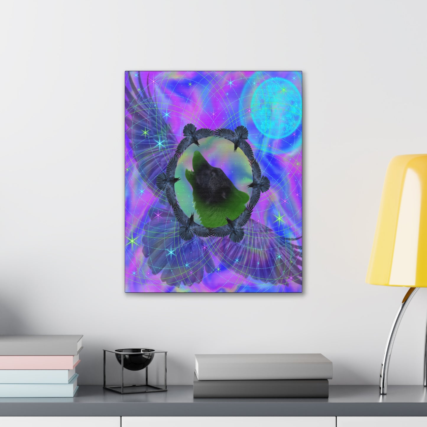 Mystic Wolf Canvas Painting Print