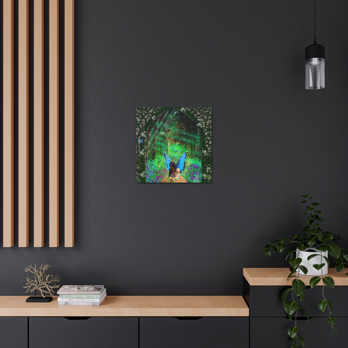 Mystic Mushroom Fairy, Fantasy Art, Canvas Art,  Unique Gift, Original Art.