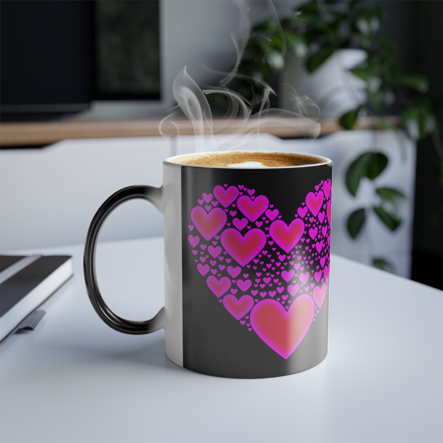 Glowing Hearts, Color Morphing Mug, 11oz, Valentines Day Gift, Gift For Her, Gift For Him