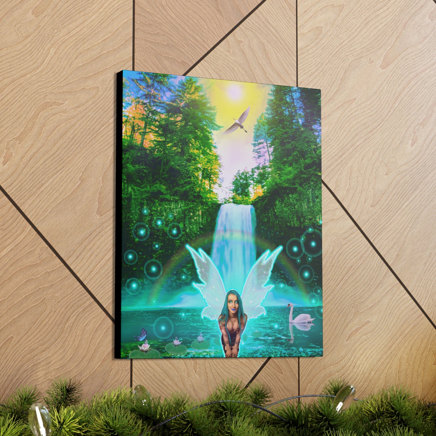 Mystic Water Fairy,  Canvas print, Wall Decor, Fantasy Art, Unique Gift, Original Art