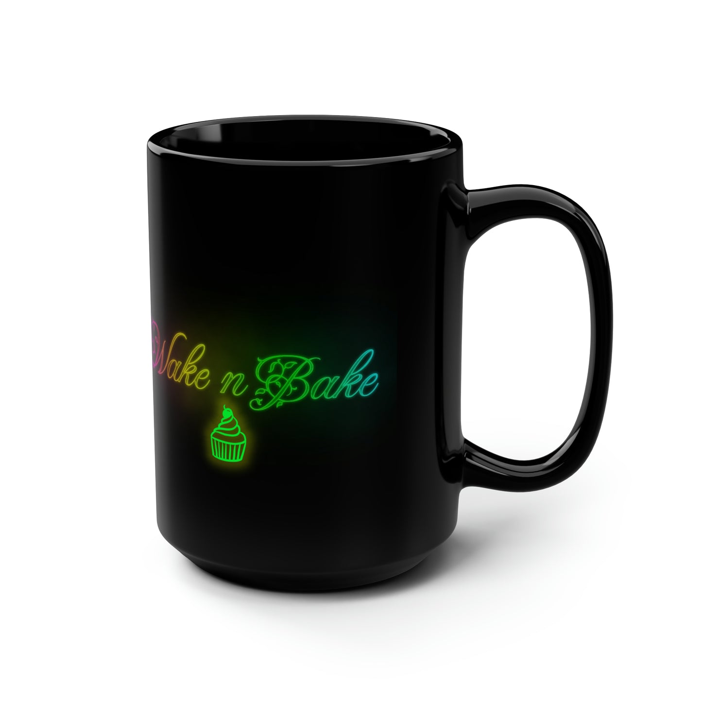 Wake N Bake, Black Mug, 15oz, 420 Gift