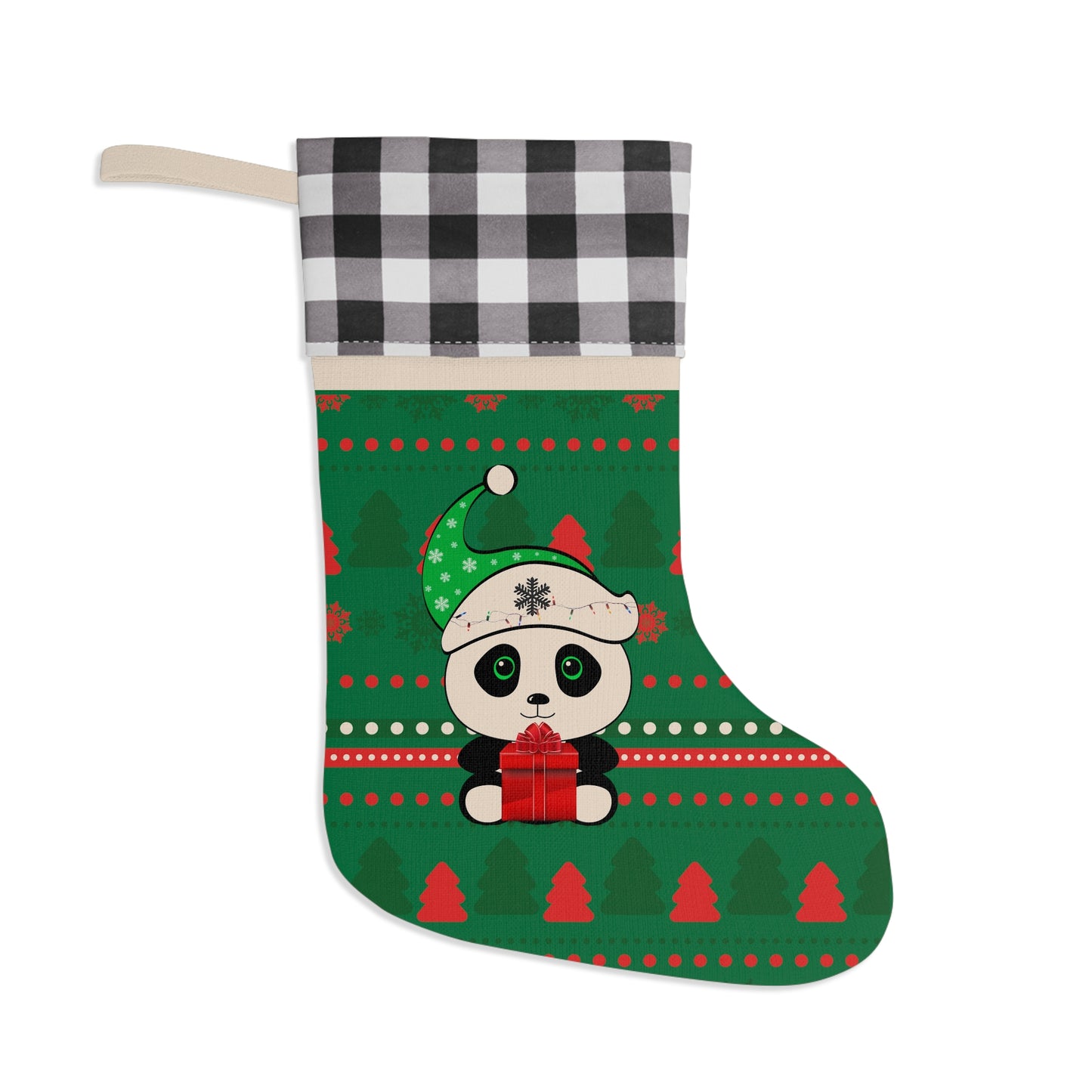 Panda Christmas sweater pattern Stocking