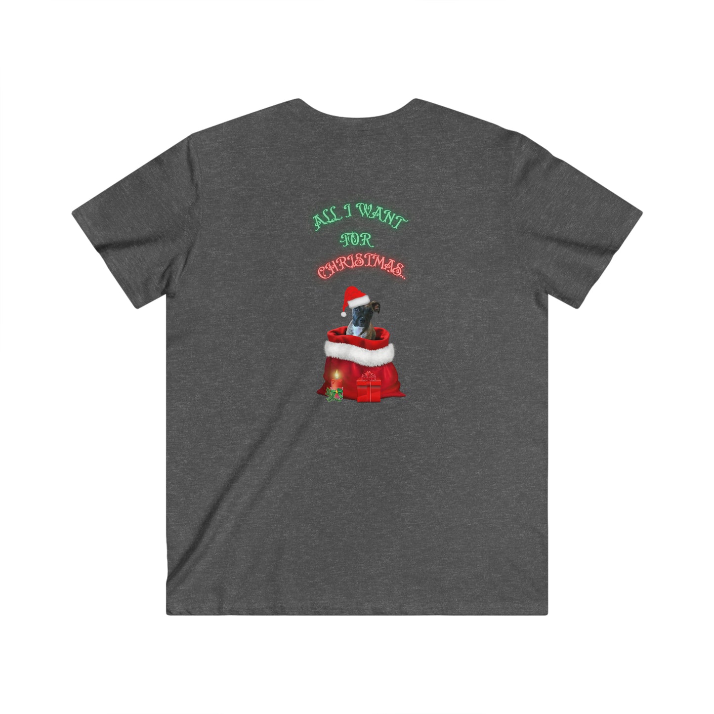 Men's Fitted V-Neck Short Sleeve Tee All i want for Christmas Christmas Top