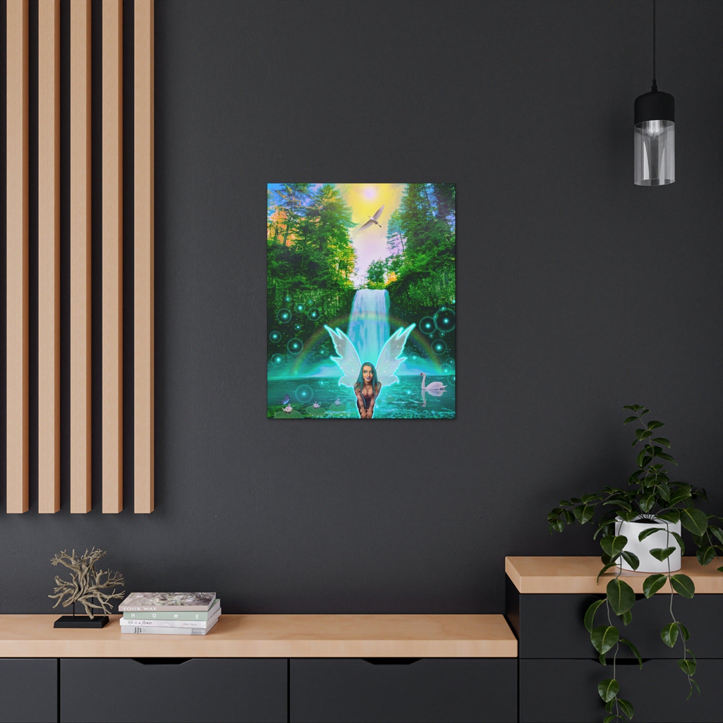 Mystic Water Fairy,  Canvas print, Wall Decor, Fantasy Art, Unique Gift, Original Art