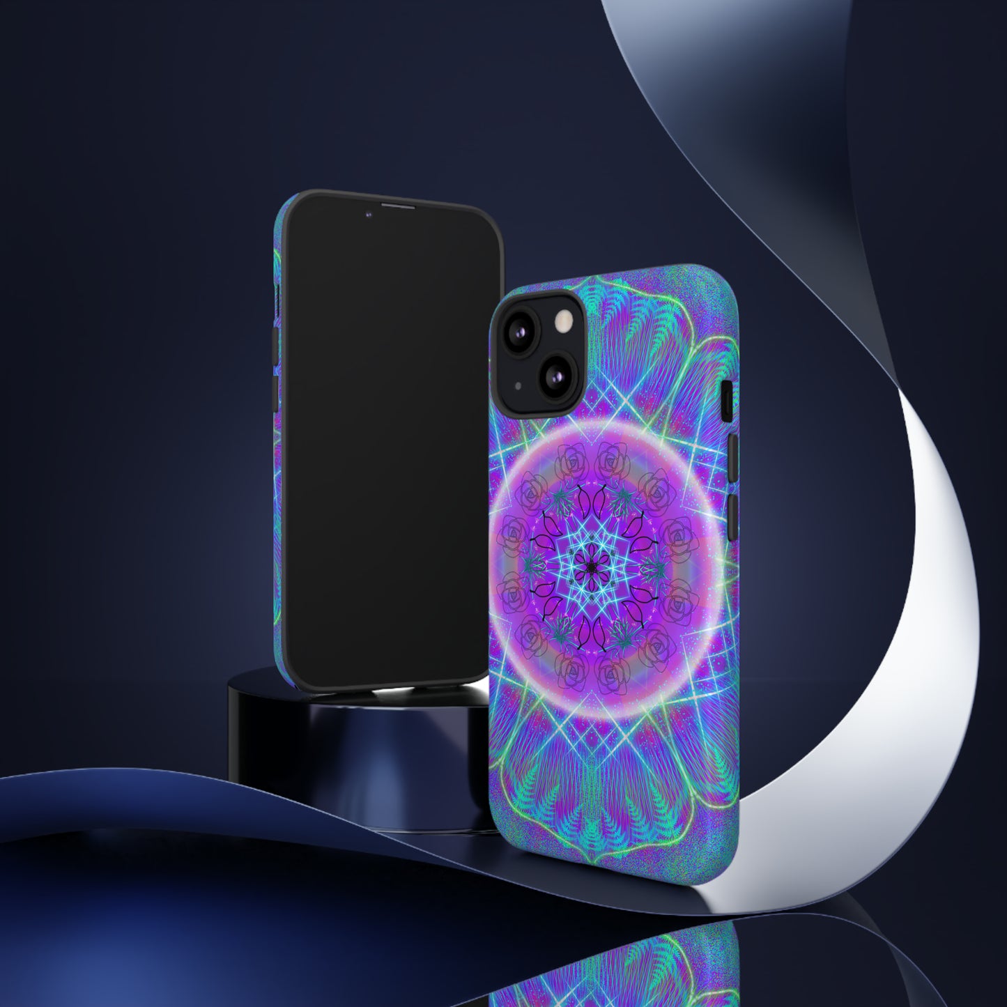 Psychedelic Mandala Protective Phone Case, Samsung, iPhone, Pixel, all sizes