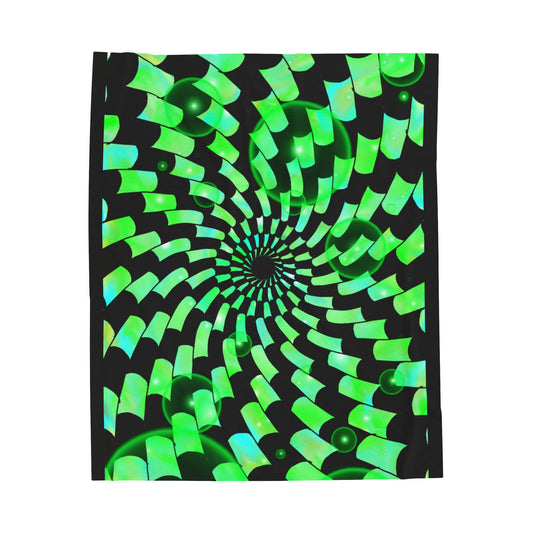 Emerald Vortex Velveteen Plush Blanket