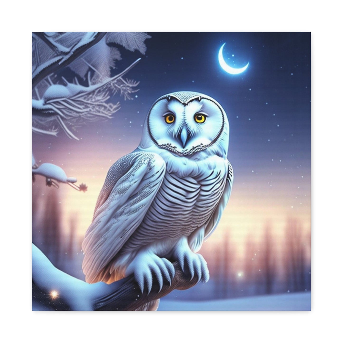 Dreamy Snowy Owl , Canvas Art, Canvas Print, Wall Decor, Original Art, Unique Gifts