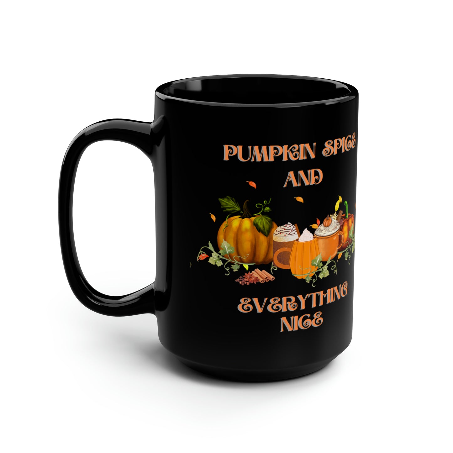 Pumpkin Spice and Everything Nice Black Halloween Mug, 15oz