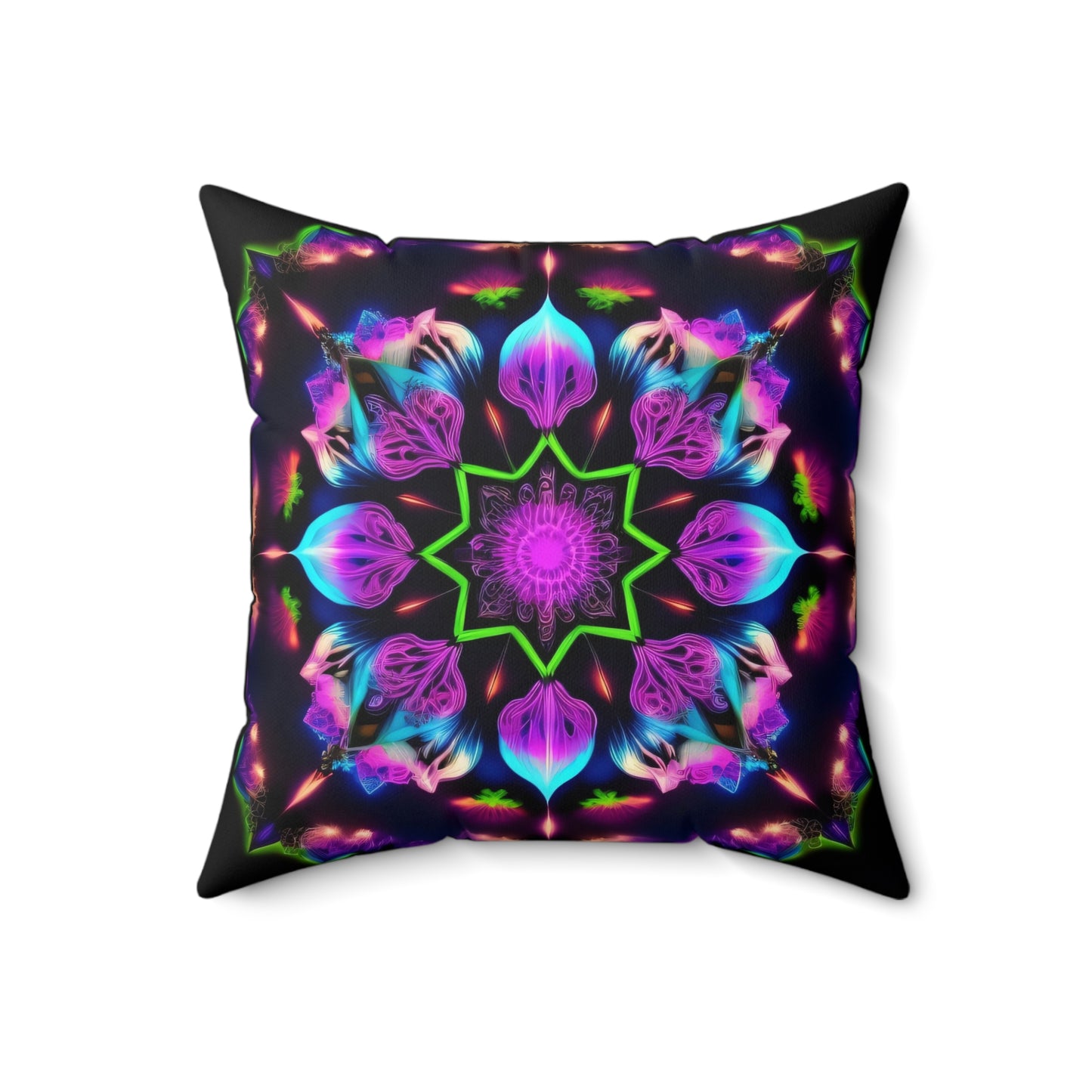 Psychedelic Mandala, Spun Polyester Square Pillow