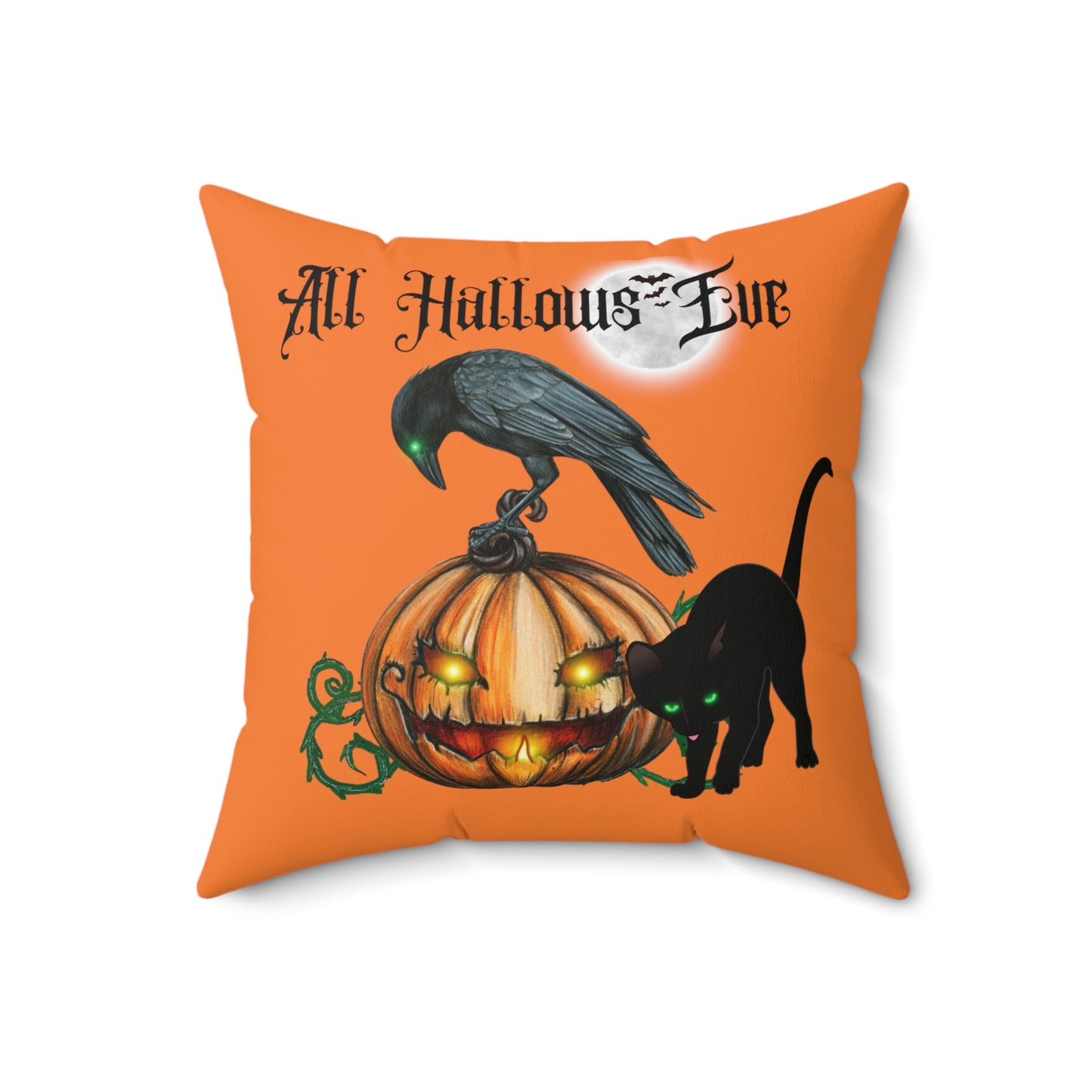 Halloween Pillow All Hallows Eve Spun Polyester Square Pillow