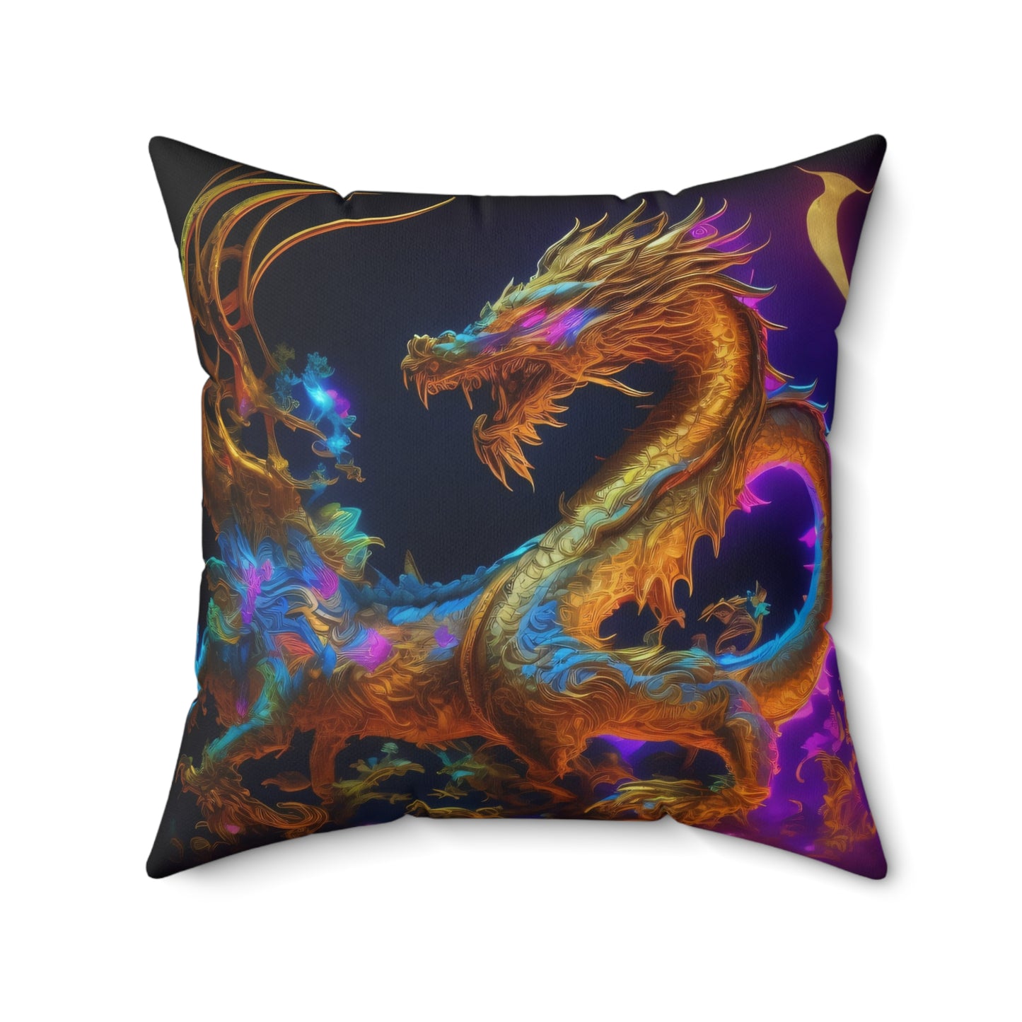 Golden Dragon, Spun Polyester Square Pillow