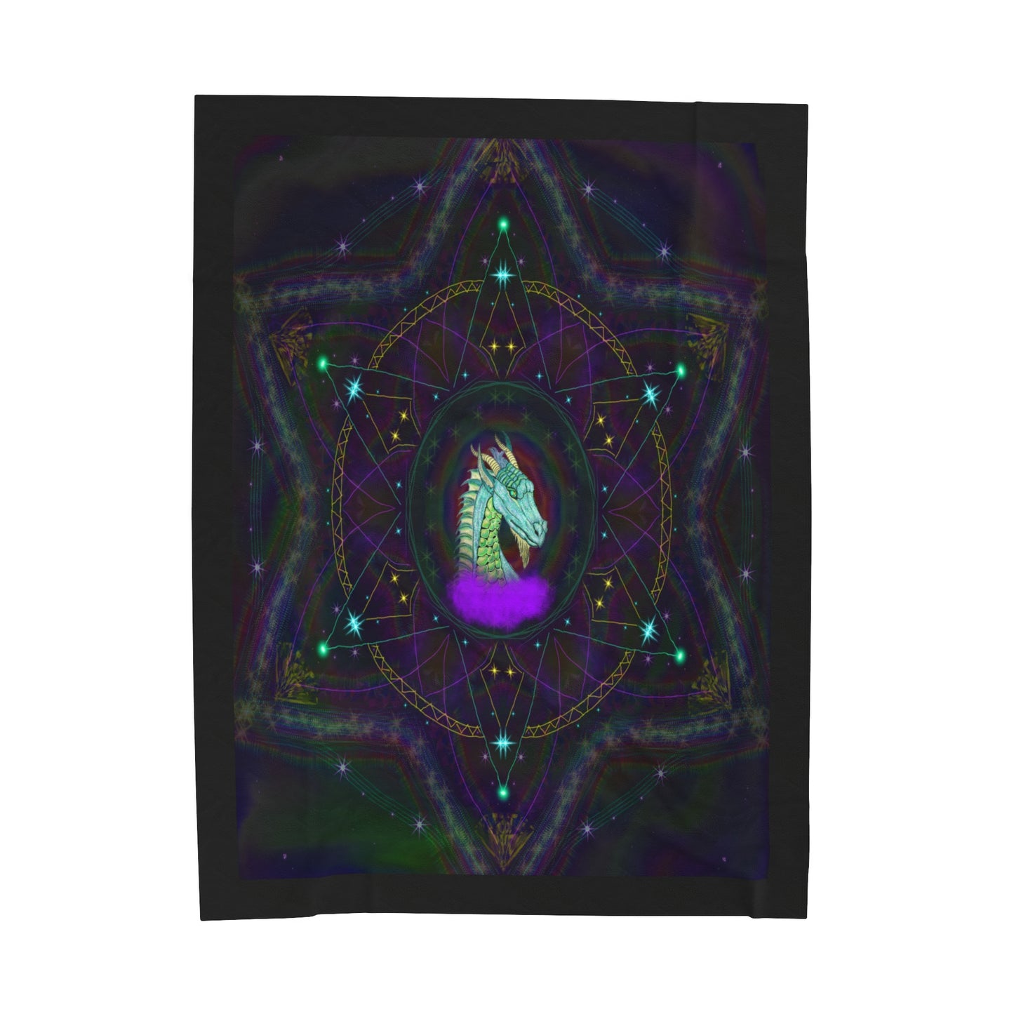 Mystic Dragon Mandala Giant Velveteen Plush Blanket