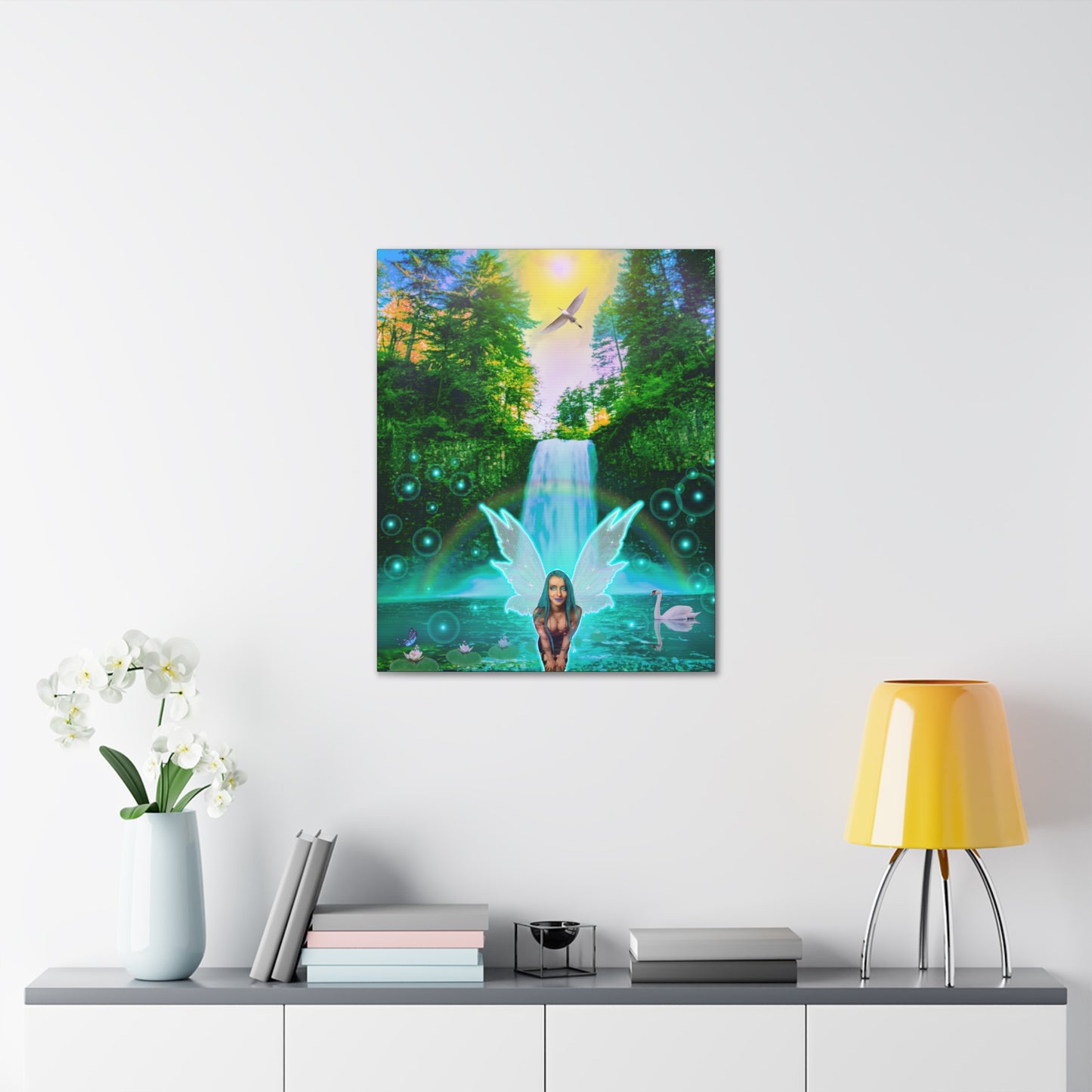 Mystic Water Fairy,  Canvas print, Wall Decor, Fantasy Art, Unique Gift, Original Art