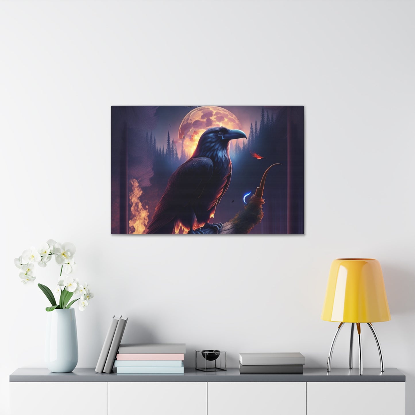 Raven Guide, Canvas Art, Canvas Print, Wall Decor, Original Art, Unique Gifts