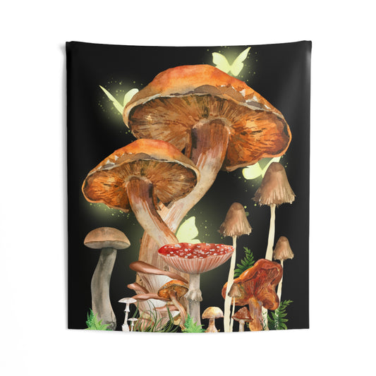 Mystic Mushroom Forest, Indoor Wall Tapestries, Mushroom Lover Gift