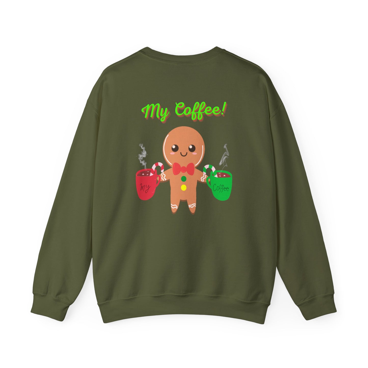 My Coffee Christmas Crewneck Sweatshirt, Gingerbread Man, Mens Gift, Womens Gift, Coffee Lover Shirt