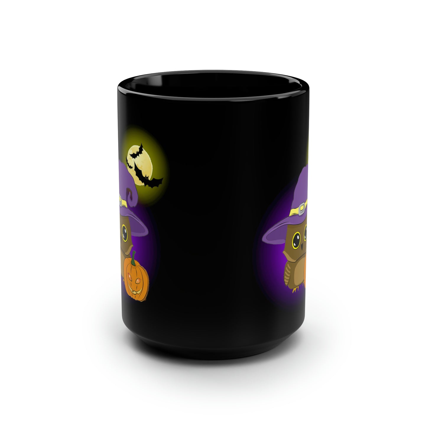 Black Cute Halloween Owl Mug15oz