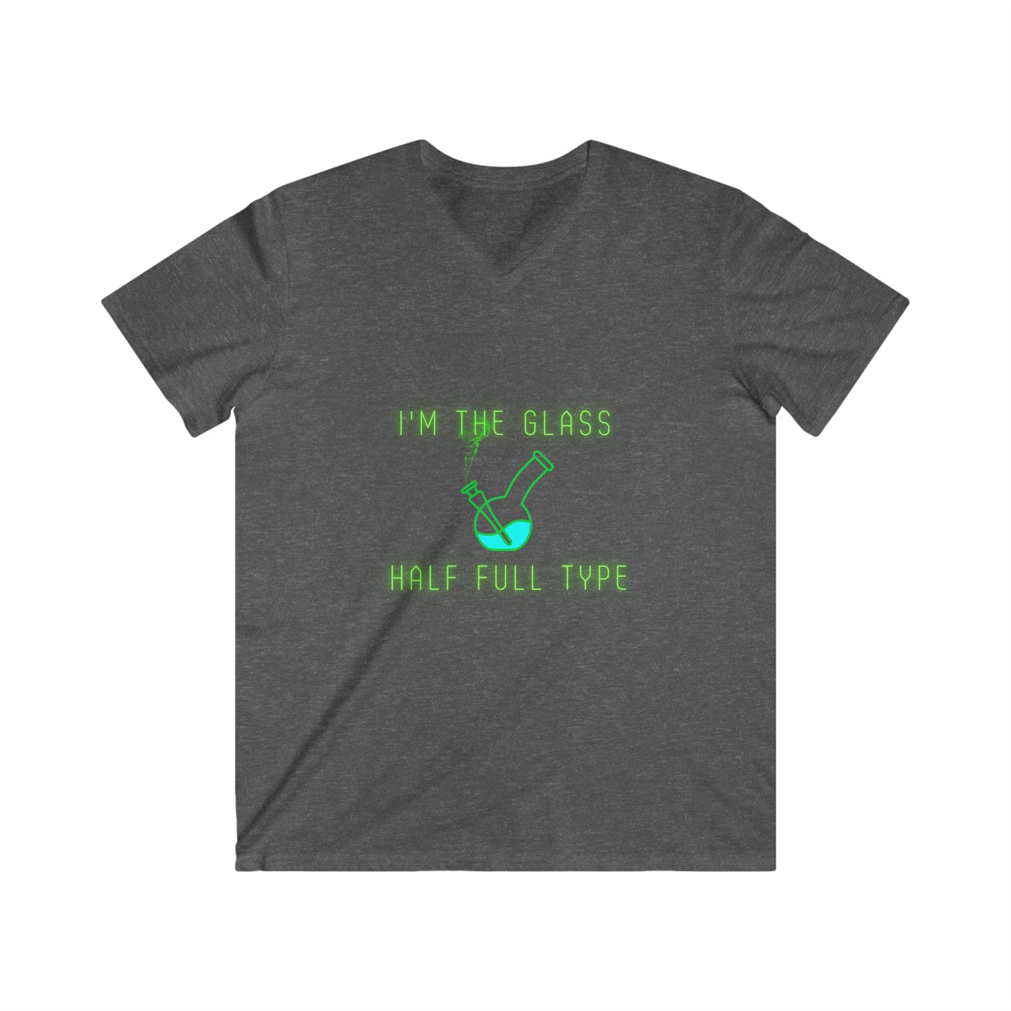 Im The Glass Half Full Type, Men's Fitted V-Neck Short Sleeve Tee