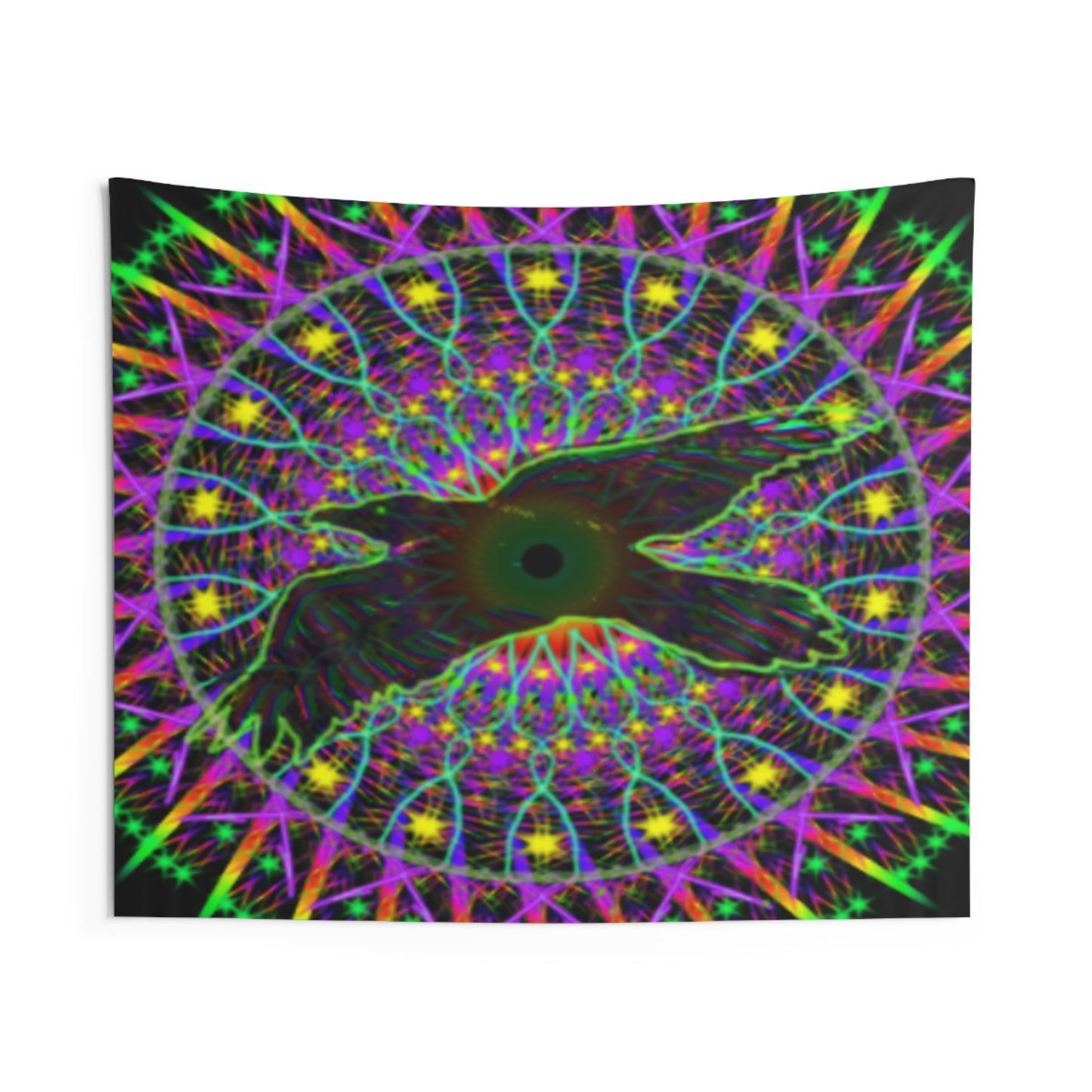 Mystic Raven Mandala Indoor Wall Tapestry 60 x 50