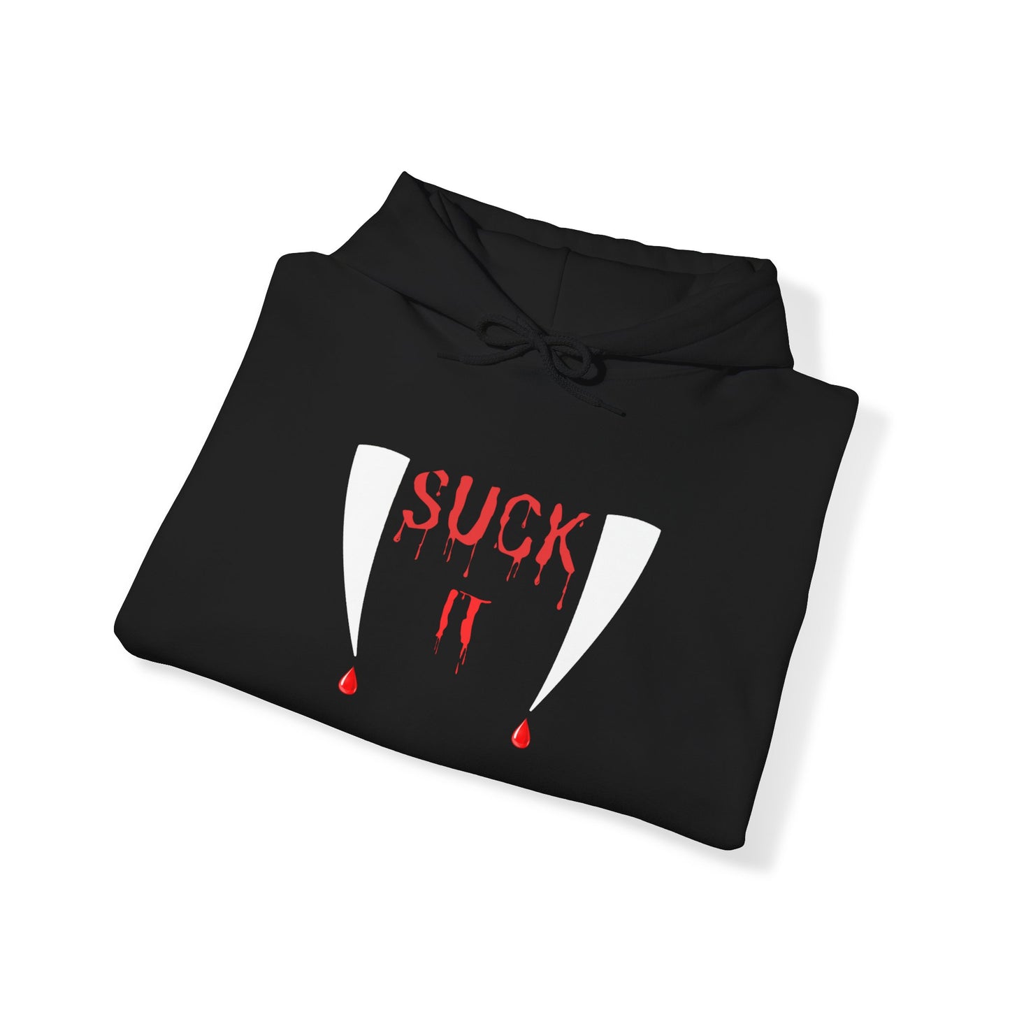 Suck It Vampire Fangs Halloween Hoodie Unisex Heavy Blend" Hooded Sweatshirt