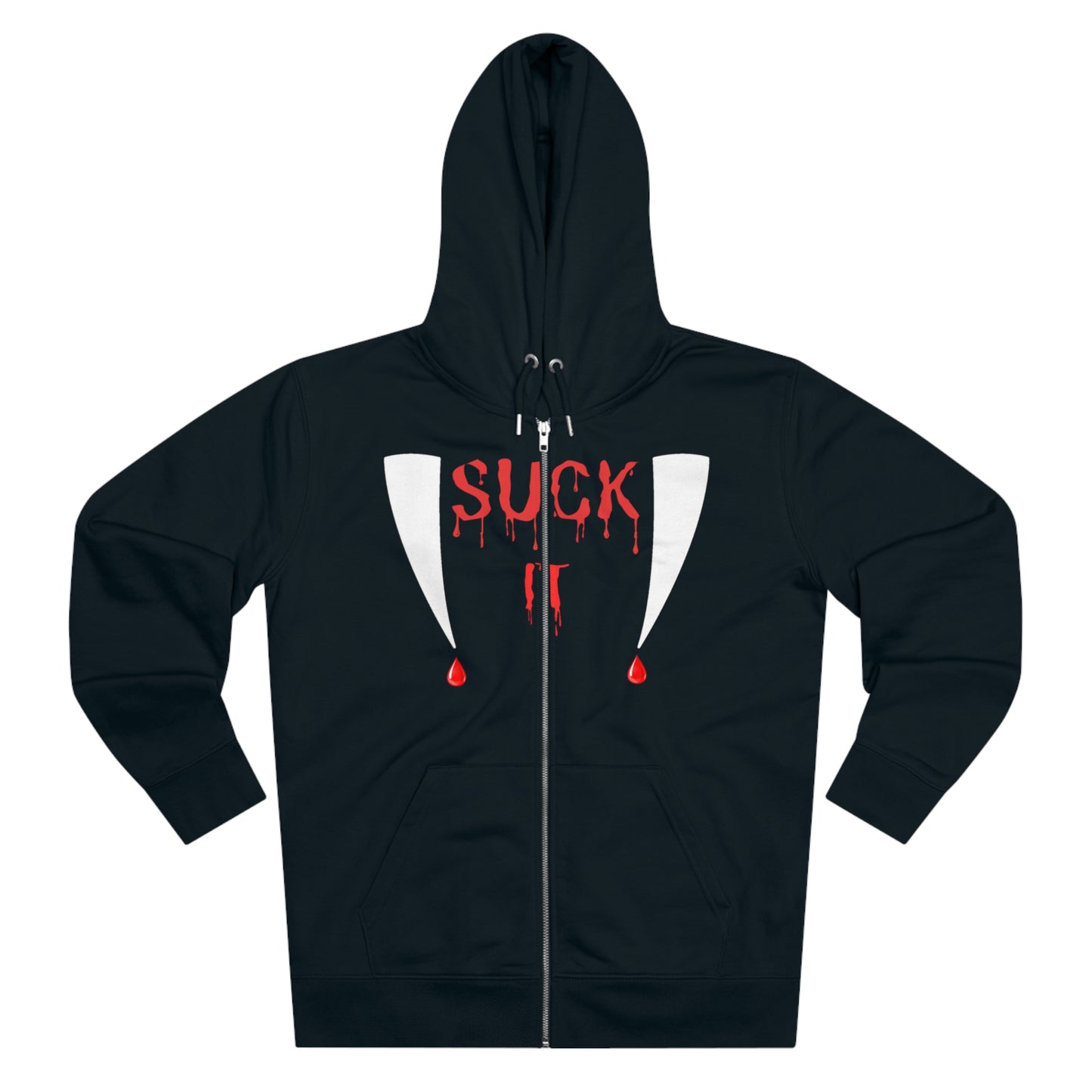 Men's Suck It Vampire Fangs Halloween Zip Up Hoodie