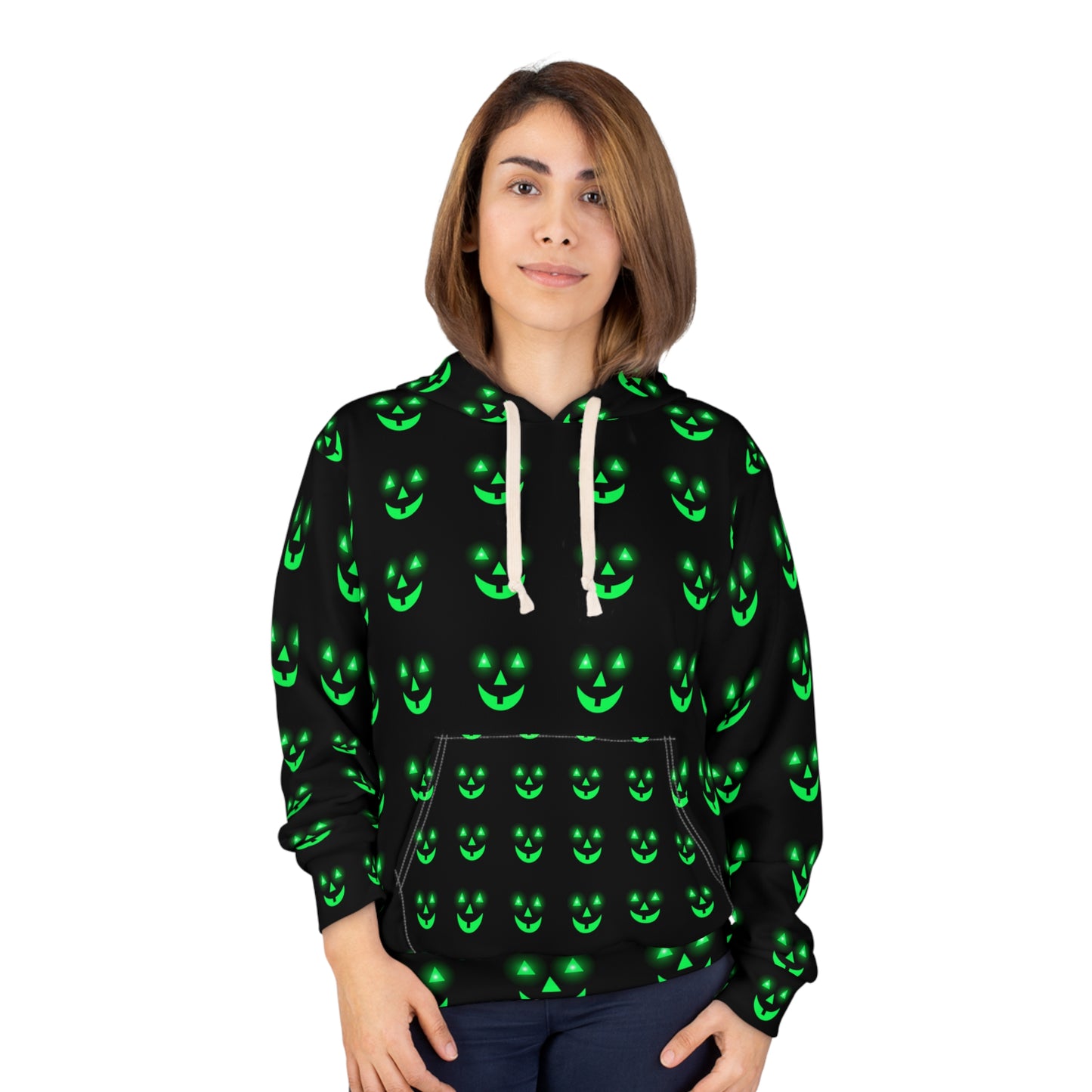 Glowing pumpkin faces Pullover Hoodie