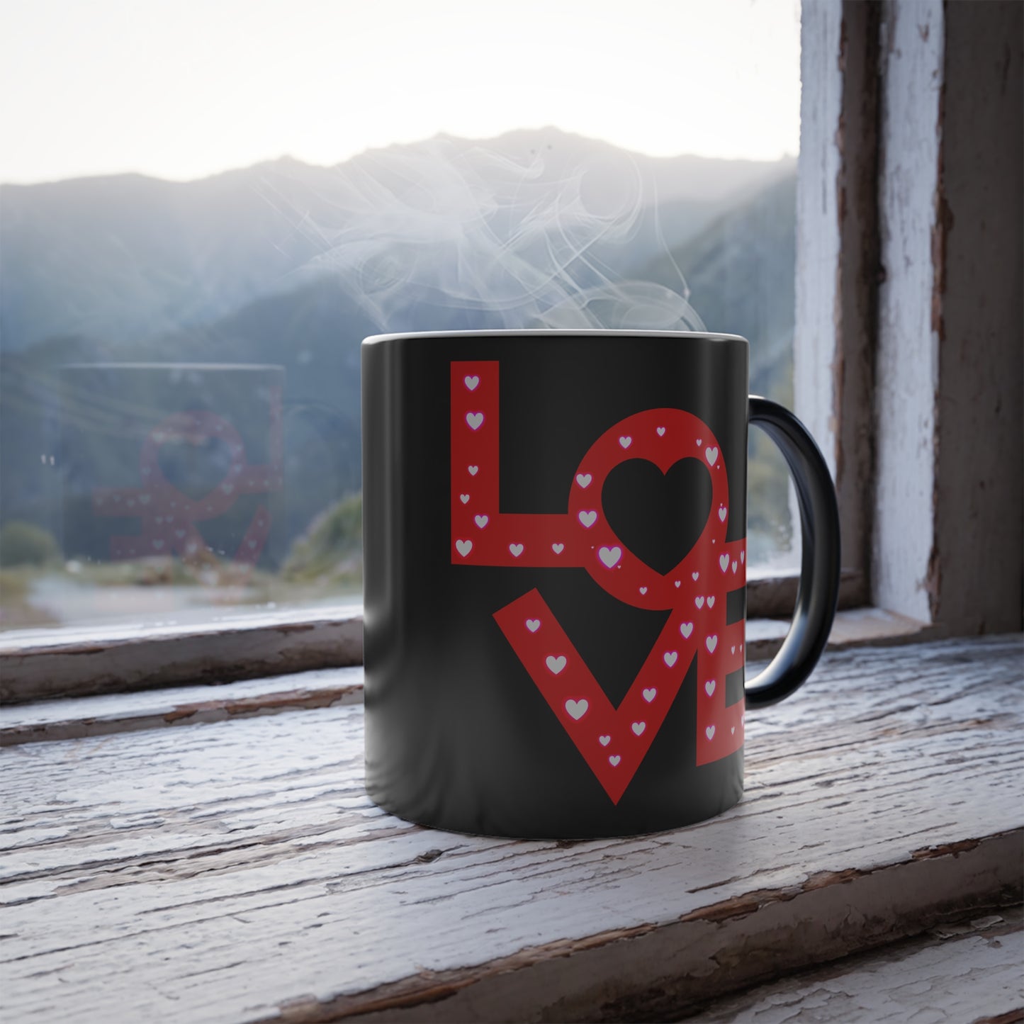 LOVE, Color Morphing Mug, 11oz,, Valentines Day Gift, Gift For Her, Gift For Him