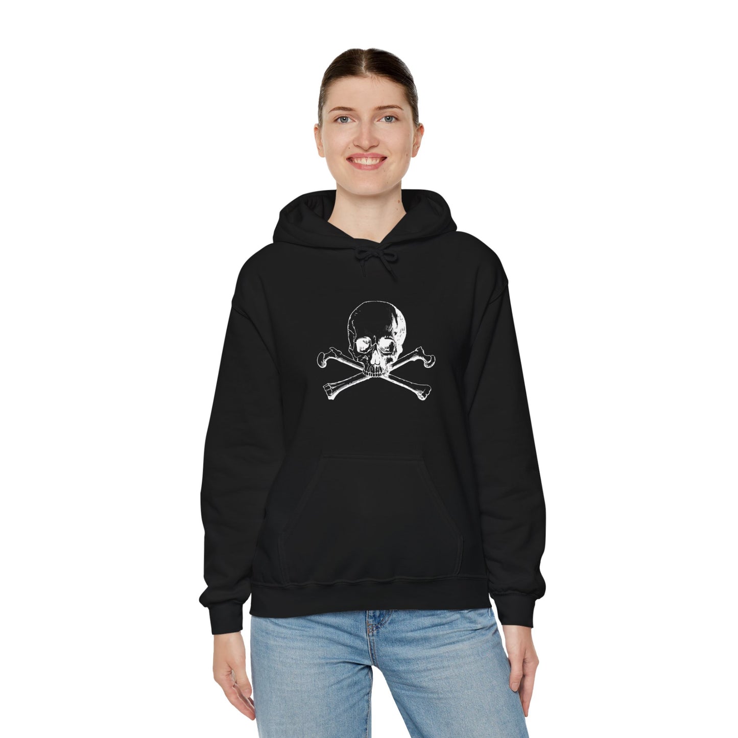 Unisex Heavy Blend™Skull Crossbones Hooded  Halloween Sweatshirt