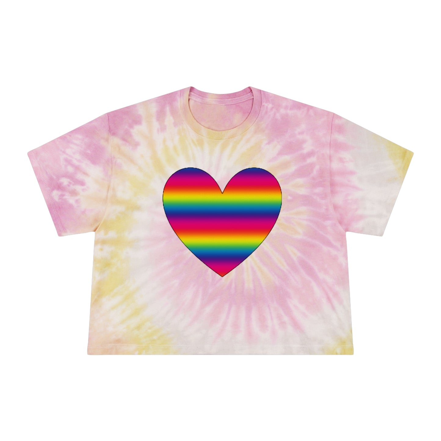 PRIDE Heart Women's Tie-Dye Crop Tee