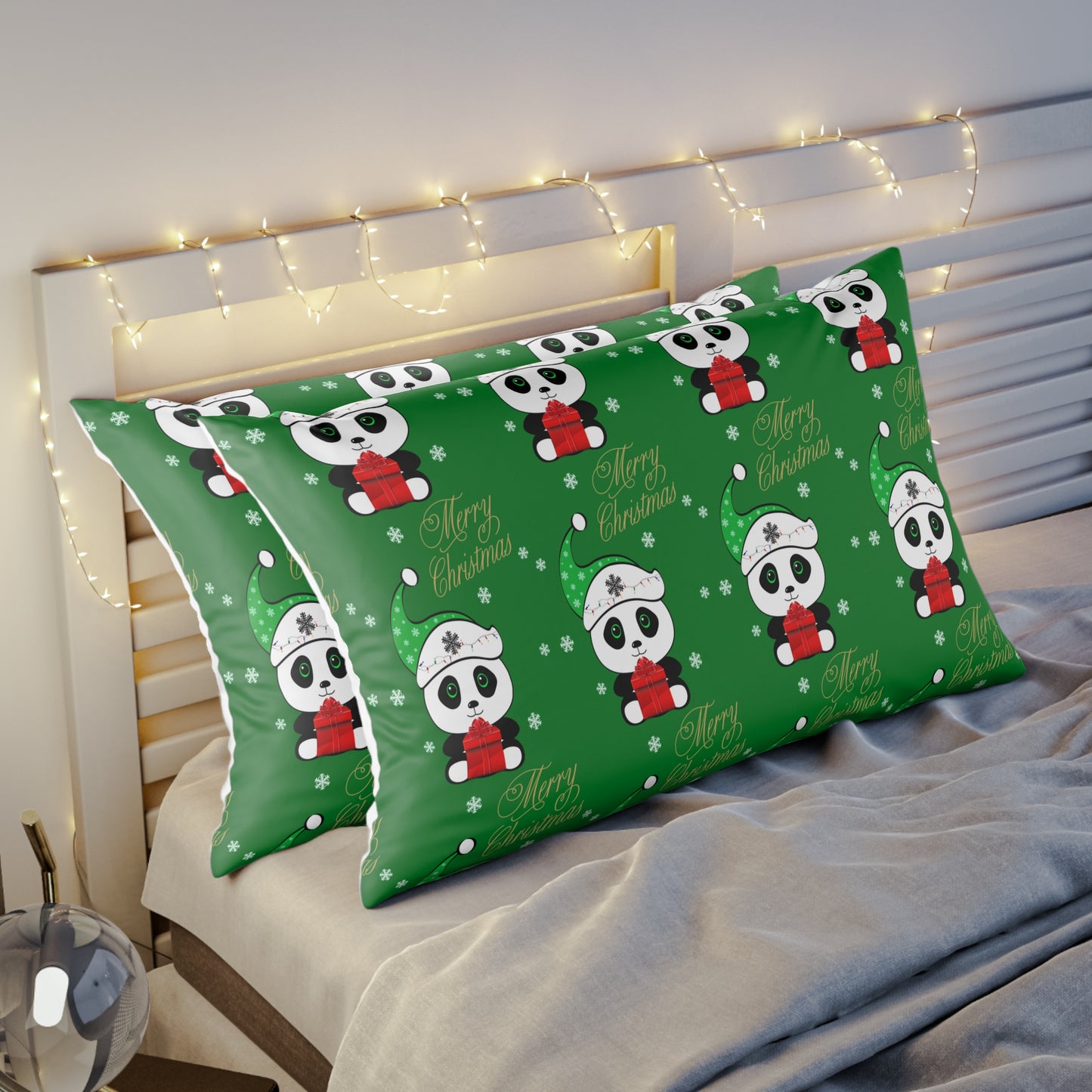 Merry Christmas Panda Pillow case