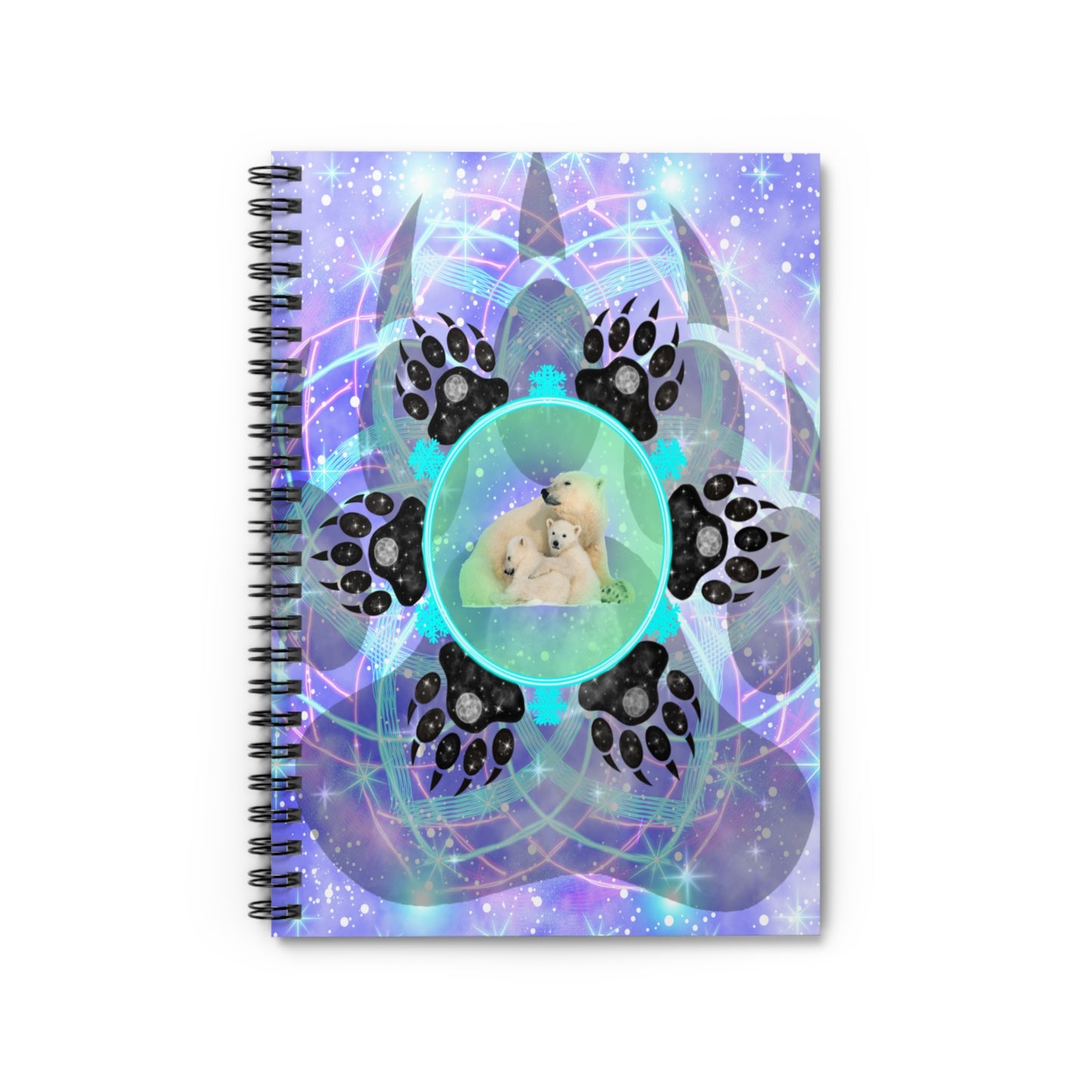 Mystic Polar Bear Mandala Spiral Notebook - Ruled Line