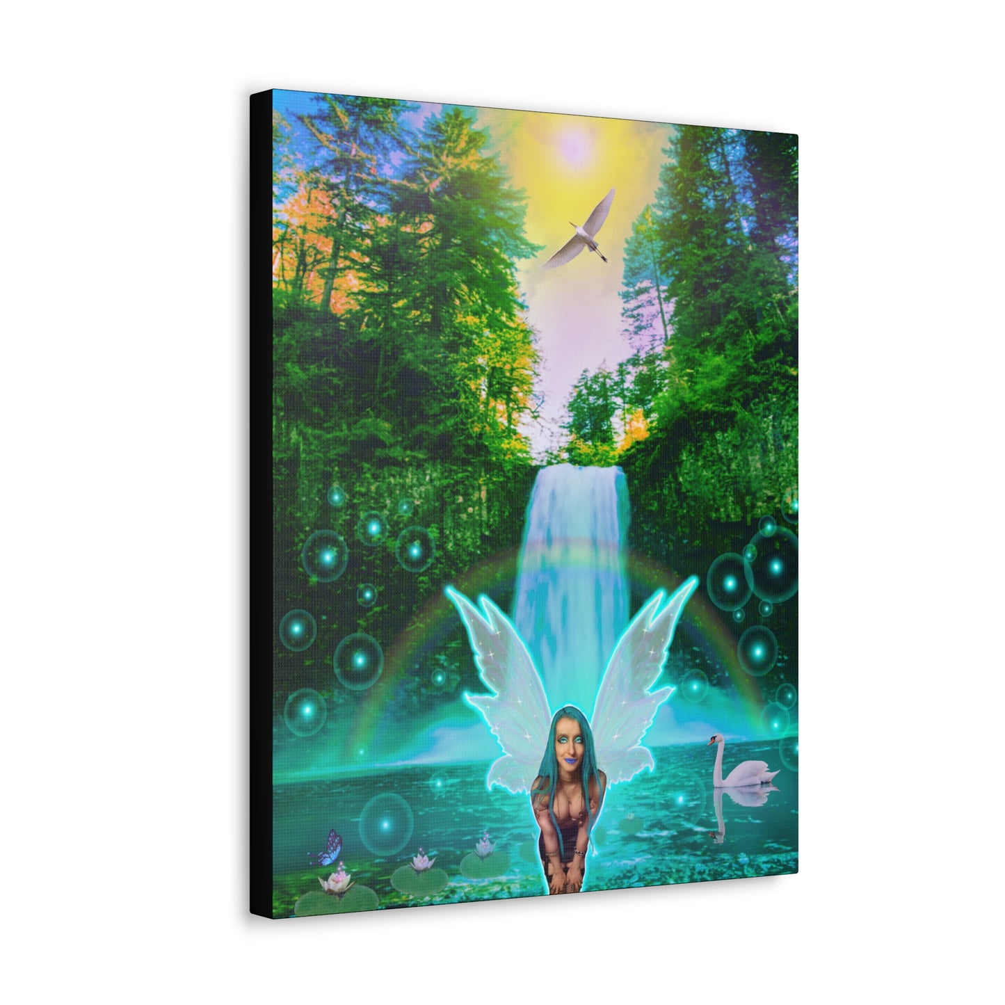 Mystic Water Fairy,  Canvas print, Wall Decor, Fantasy Art, Unique Gift, Original Art